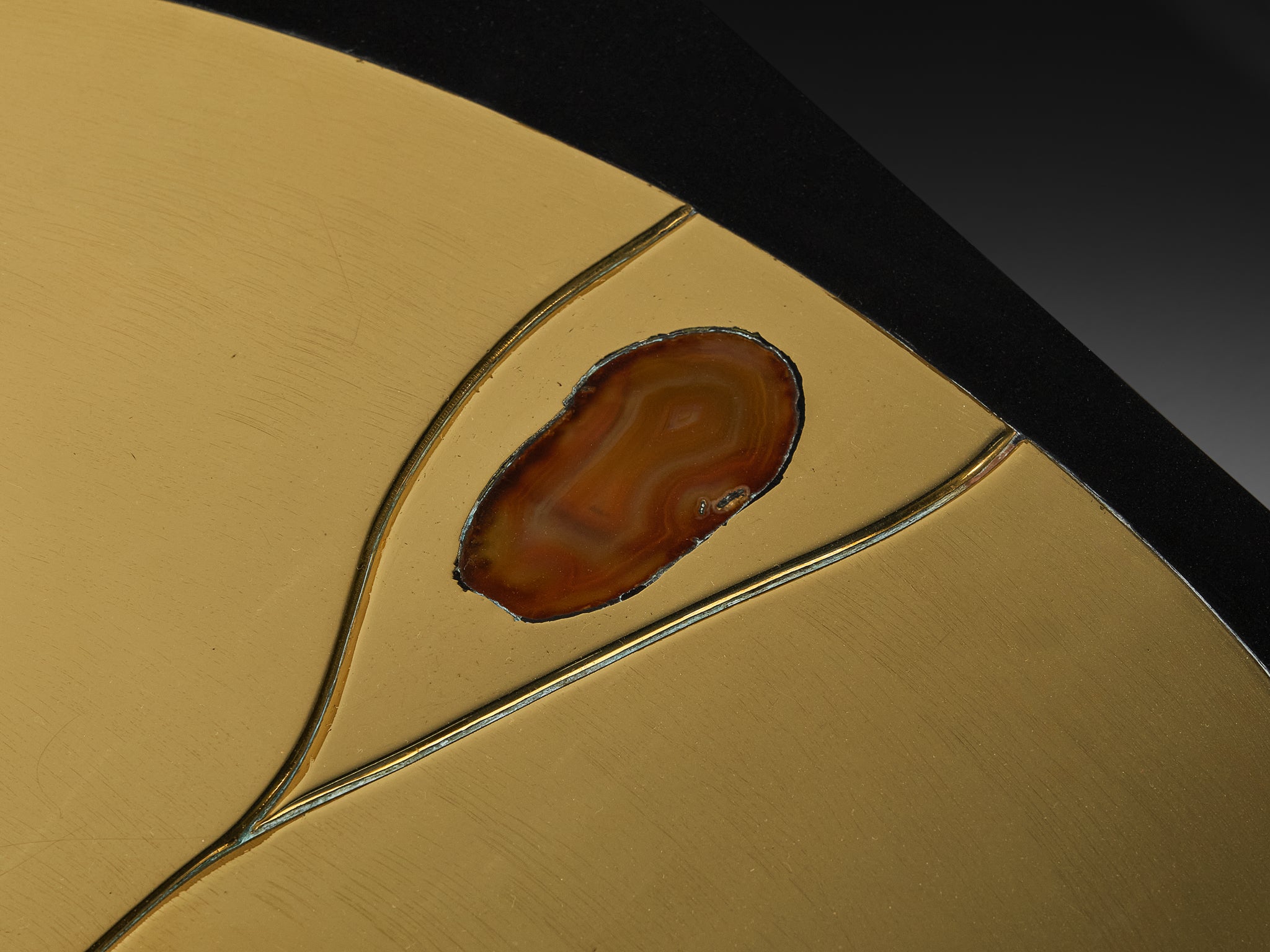 Jean Claude Dresse Coffee Table in Resin, Brass and Agate Tables Morentz