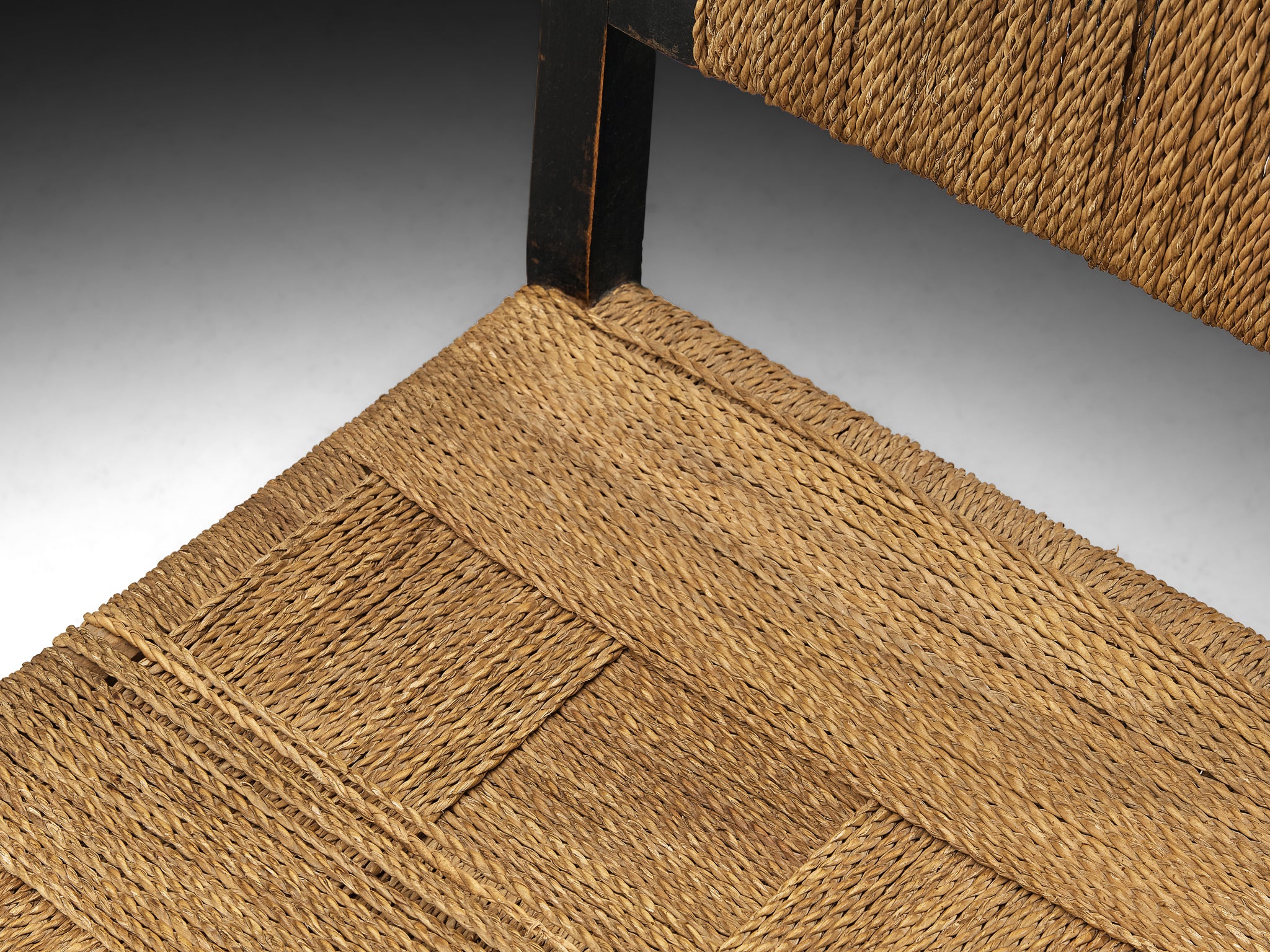 Francis Jourdain Pair of Dining Chairs in Wood and Straw Seats Seating Morentz