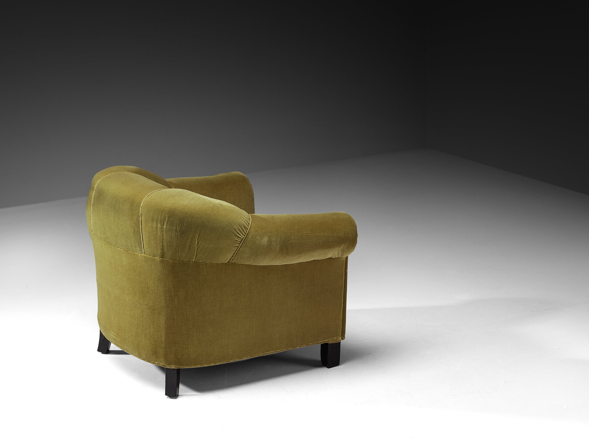 Pair of Mid-Century Lounge Chairs in Green Velvet Seating Morentz