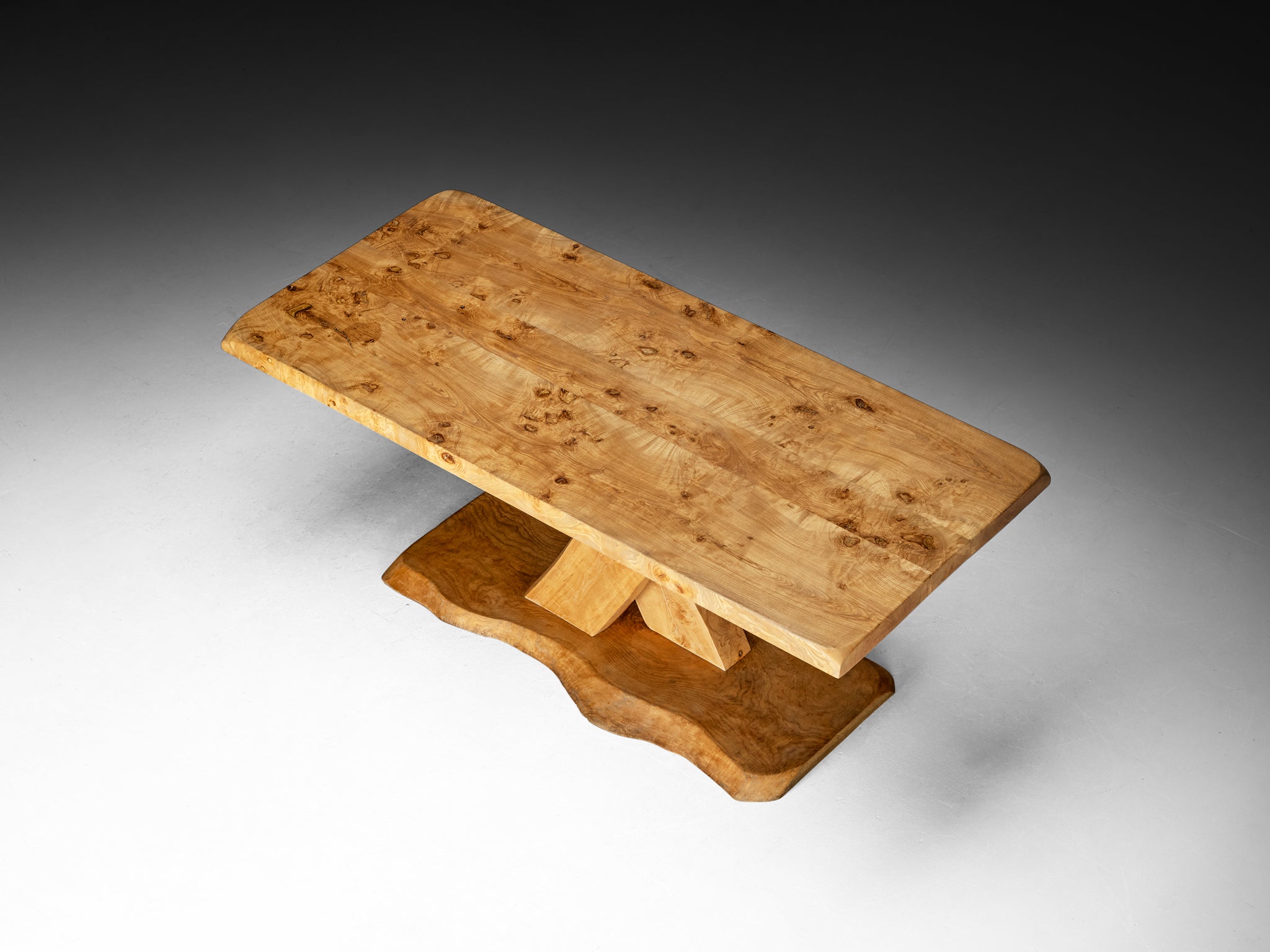 Postmodern French Dining Table in Solid Elm Tables Morentz