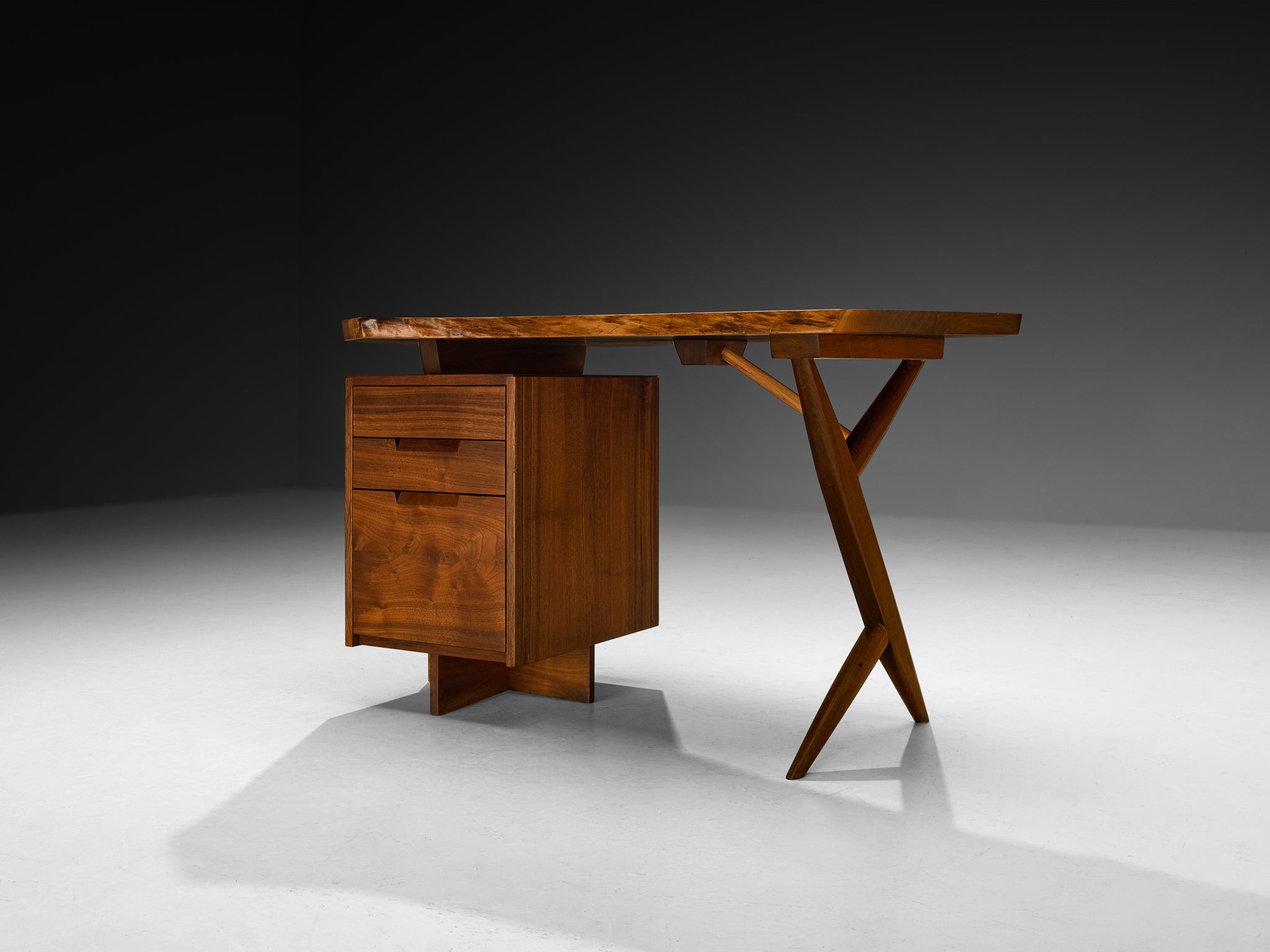 George Nakashima 'Conoid' Writing Desk in American Black Walnut Tables Morentz