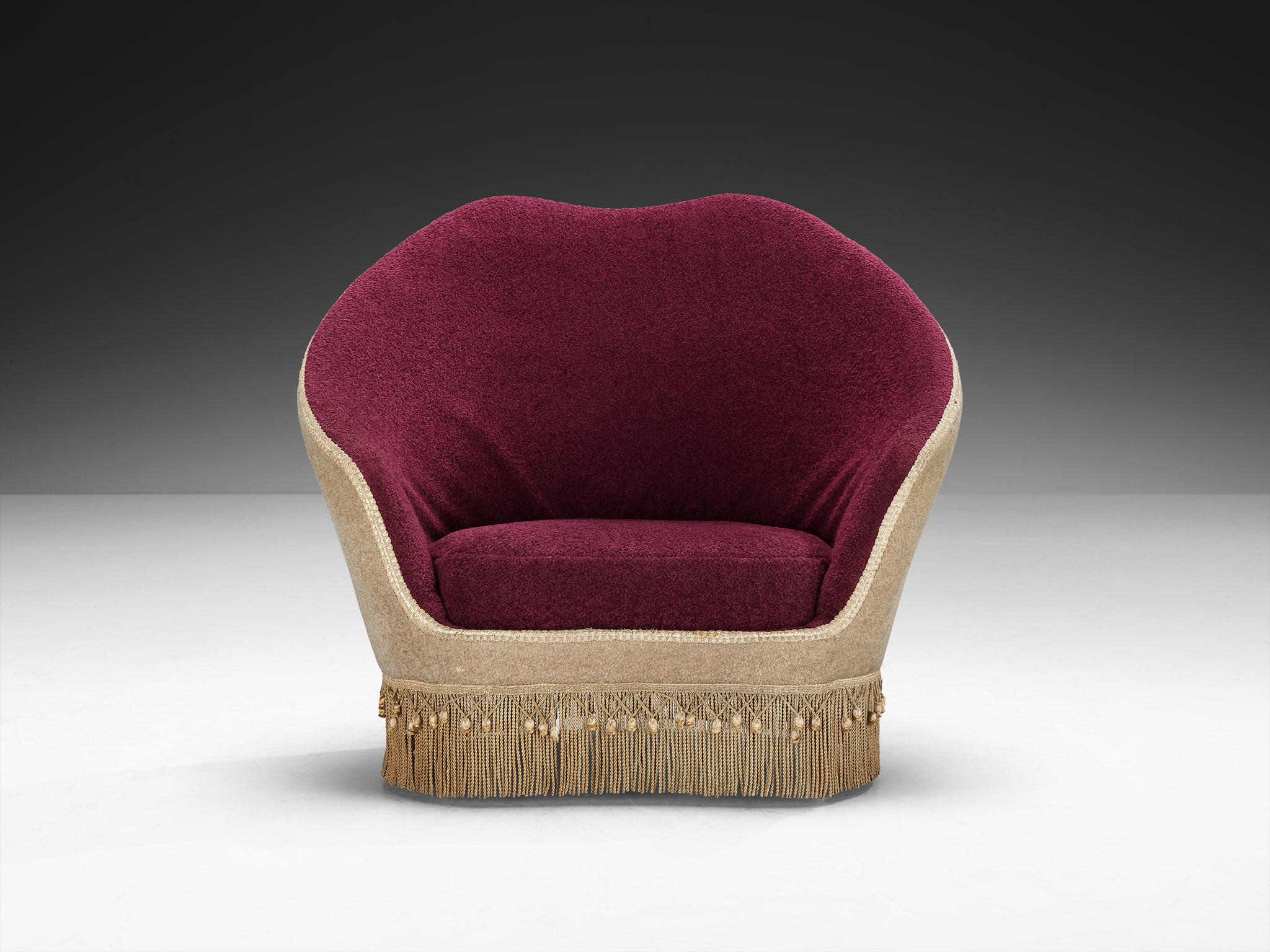 Italian Mid-Century Modern Curved Armchairs Seating Morentz