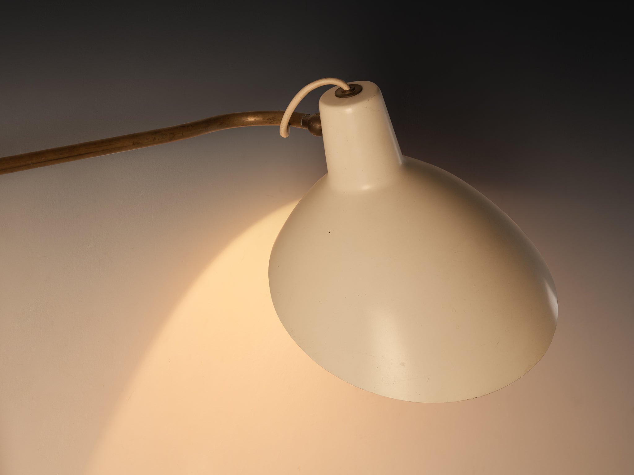 Vittoriano Viganó for Arteluce Rare Wall Light in Brass with Off-White Shades Lighting Morentz