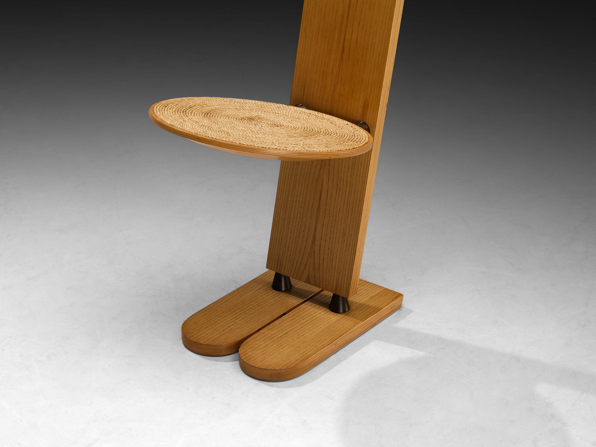 Gigi Sabadin for Emme Set of Six 'Pala' Dining Chairs in Ash and Rush Seating Morentz