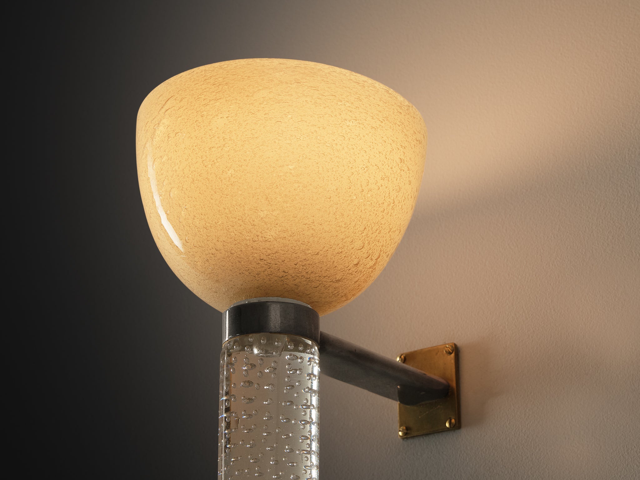 Seguso Vetri d’Arte Wall Light in Murano Pulegoso Glass