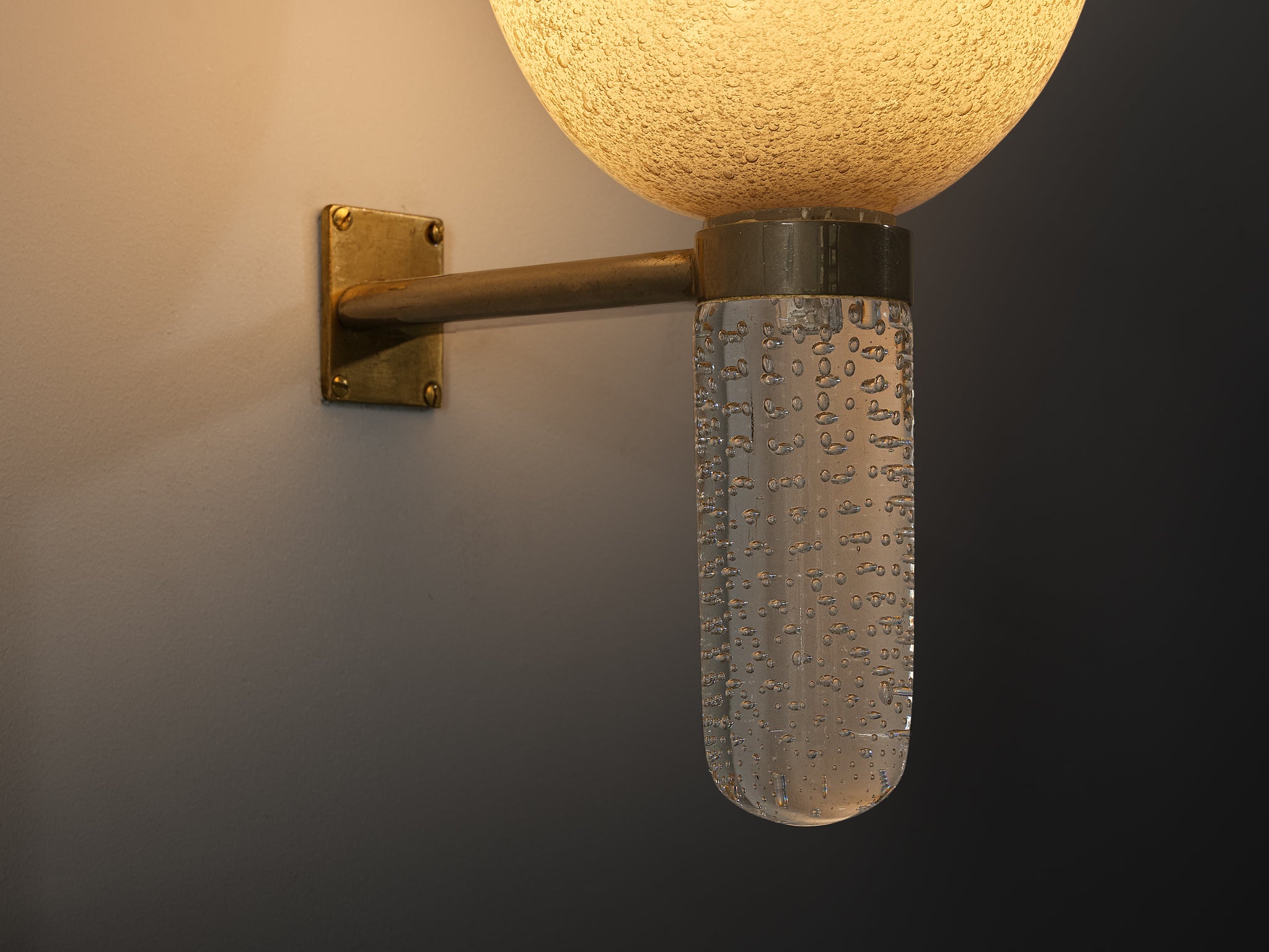 Seguso Vetri d’Arte Wall Light in Murano Pulegoso Glass Lighting Morentz