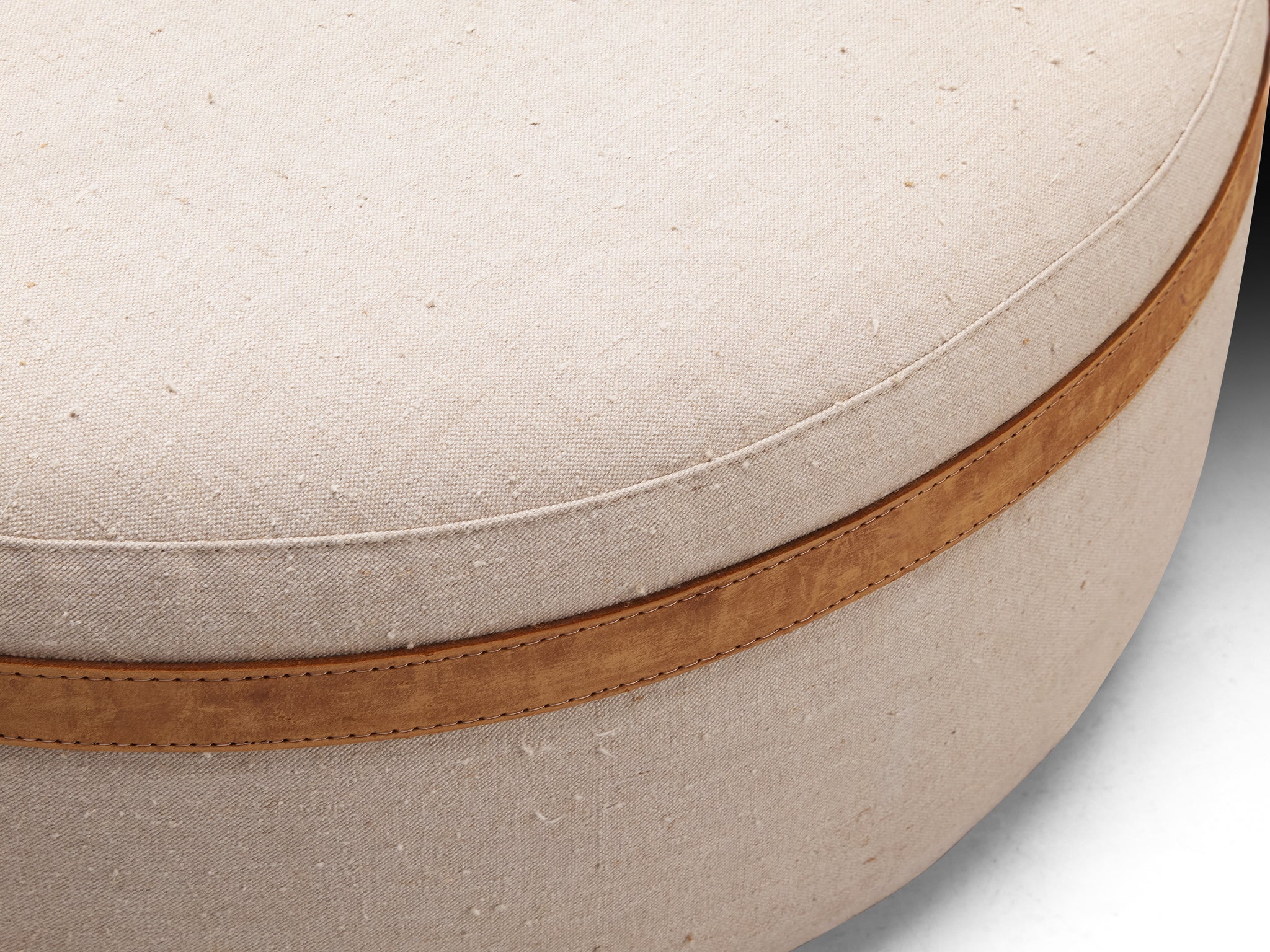 Ivan Schlechter Ottoman in Fabric and Leather Seating Morentz