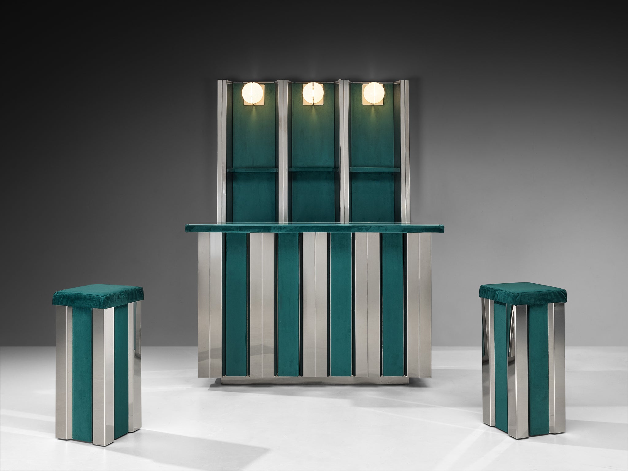 Hollywood Regency Bar Cabinet in the Style of Willy Rizzo Case pieces and storage cabinets Morentz