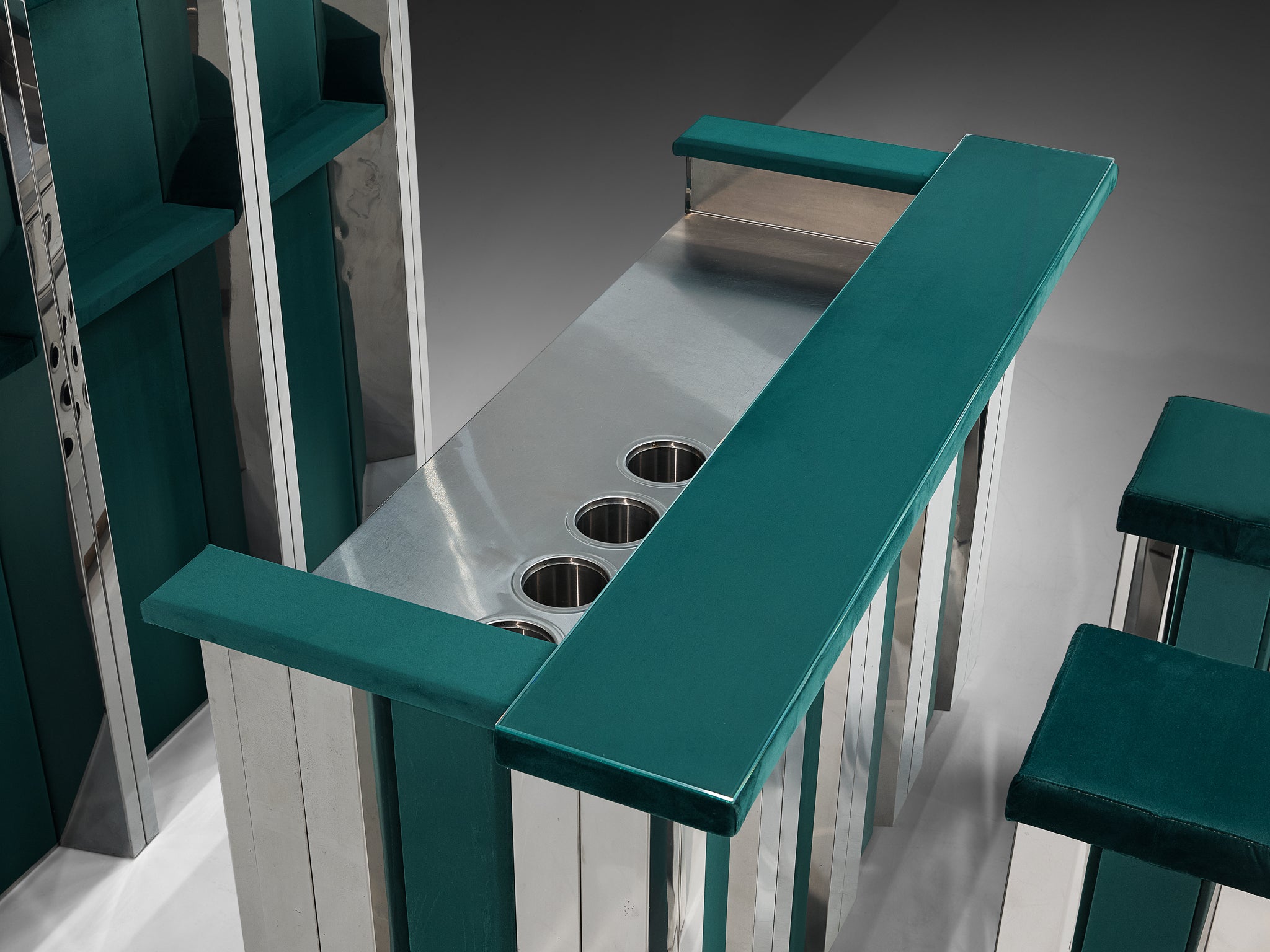 Hollywood Regency Bar Cabinet in the Style of Willy Rizzo Case pieces and storage cabinets Morentz