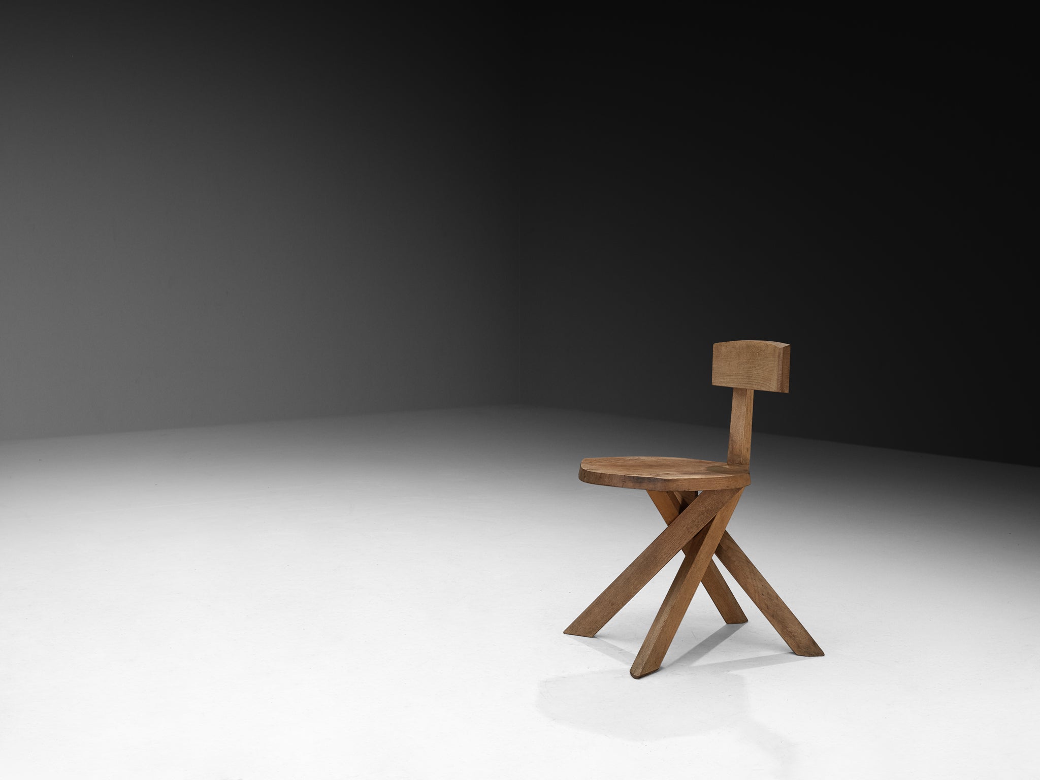 Pierre Chapo 'S34A' Sculptural Chair in Solid Elm Seating Morentz