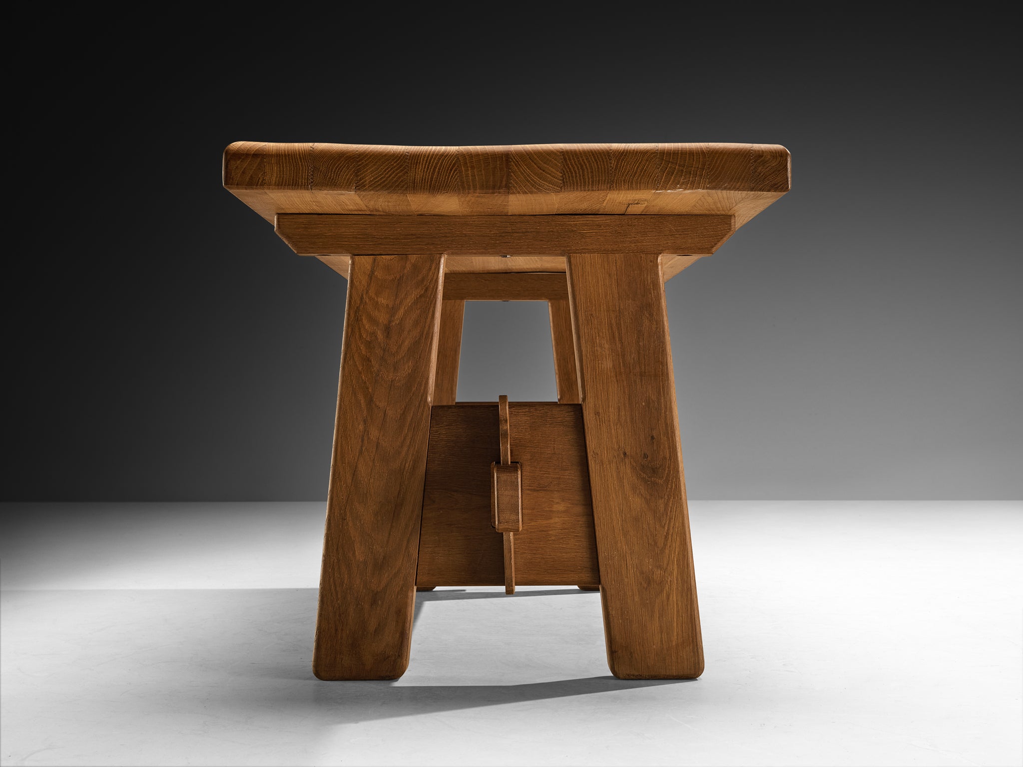 Rustic Modern French Dining Table in Oak 1950s