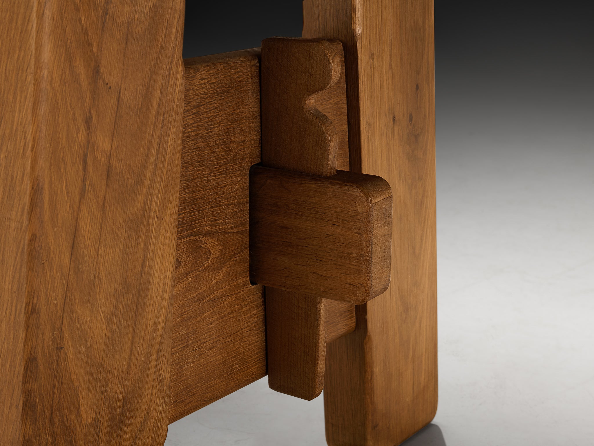 Rustic Modern French Dining Table in Oak 1950s