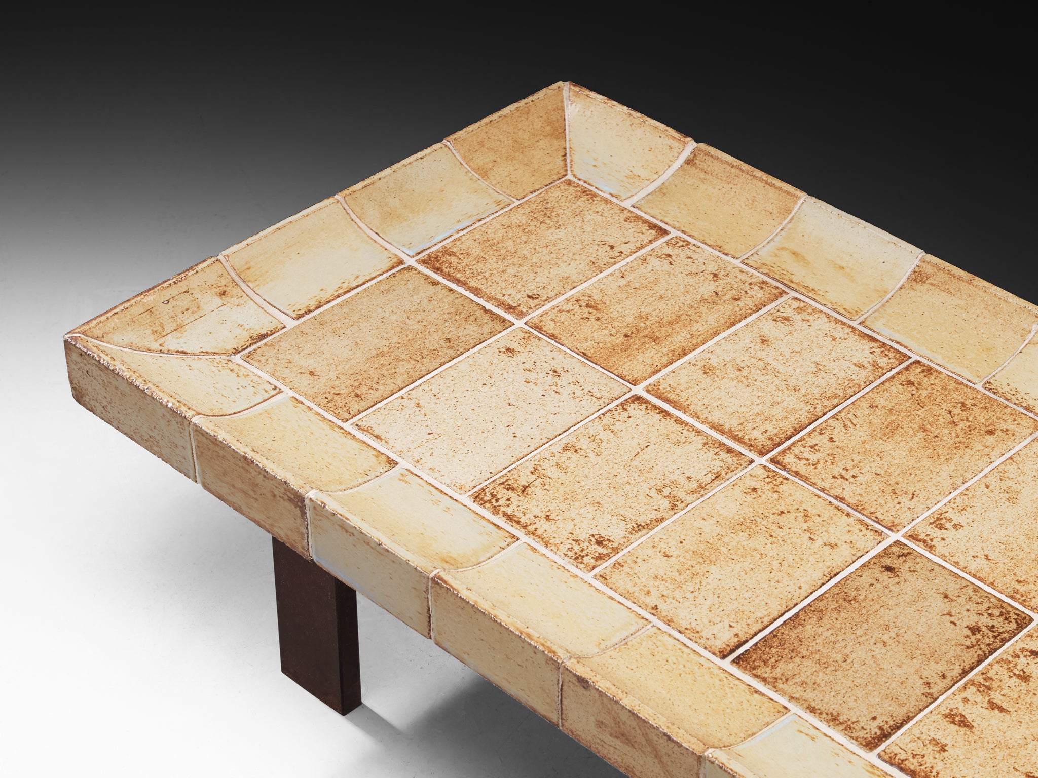 Roger Capron 'Cuvette' Coffee Table in Ceramic and Iron Tables Morentz