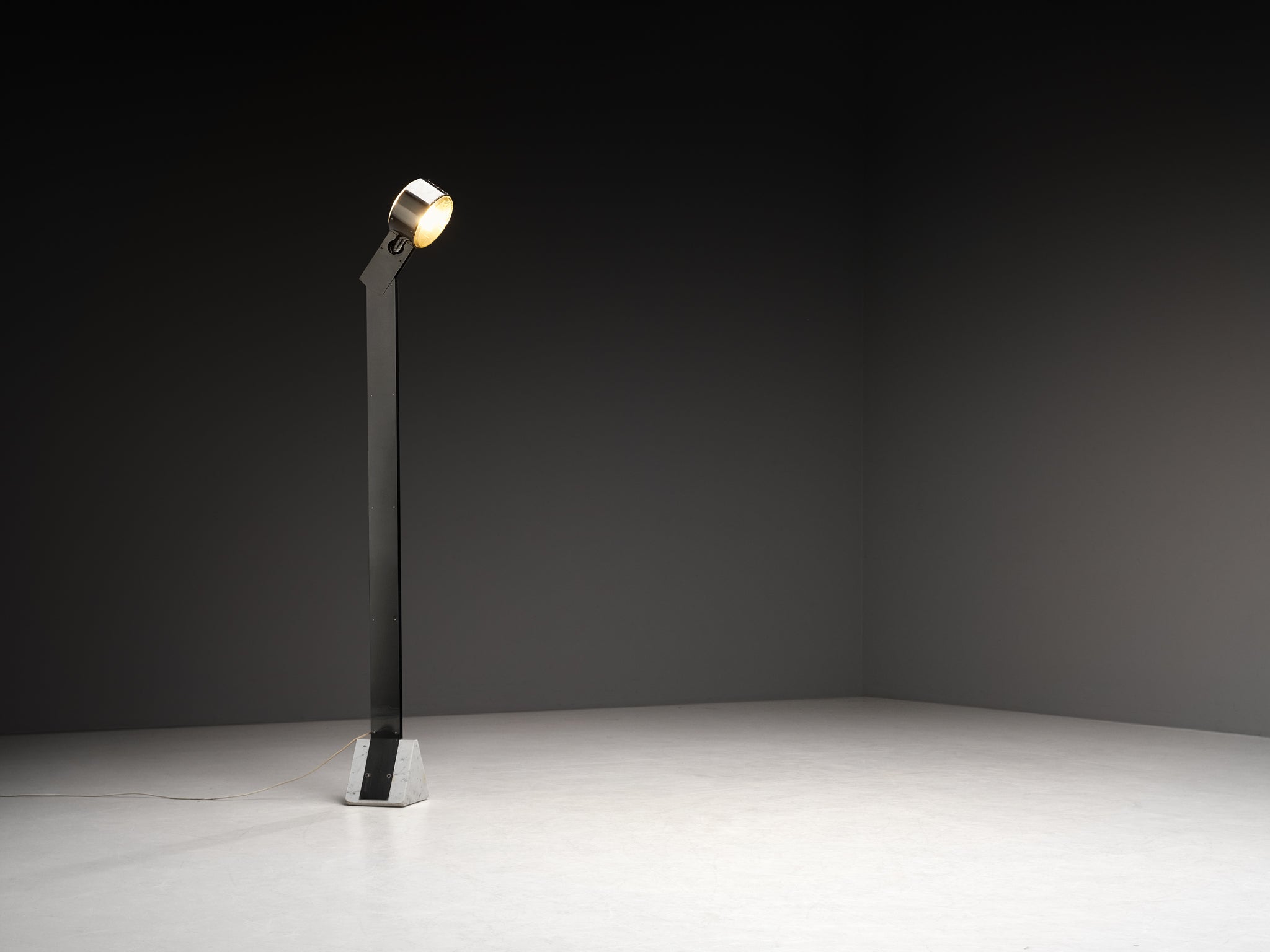 Rare G. Fantinato for Febo Luce 'Faro' Floor Lamp in Steel and Marble Lighting Morentz