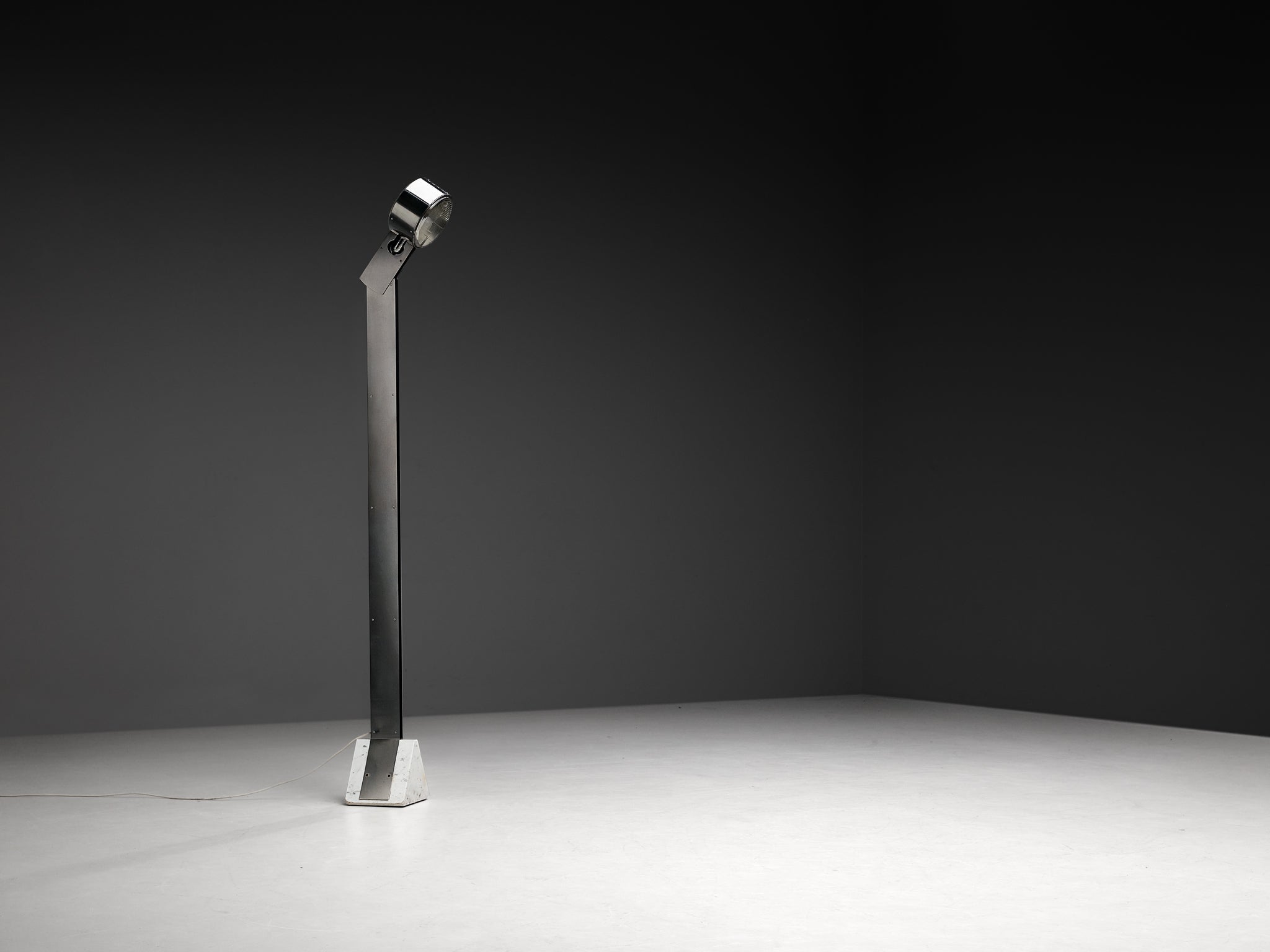 Rare G. Fantinato for Febo Luce 'Faro' Floor Lamp in Steel and Marble Lighting Morentz