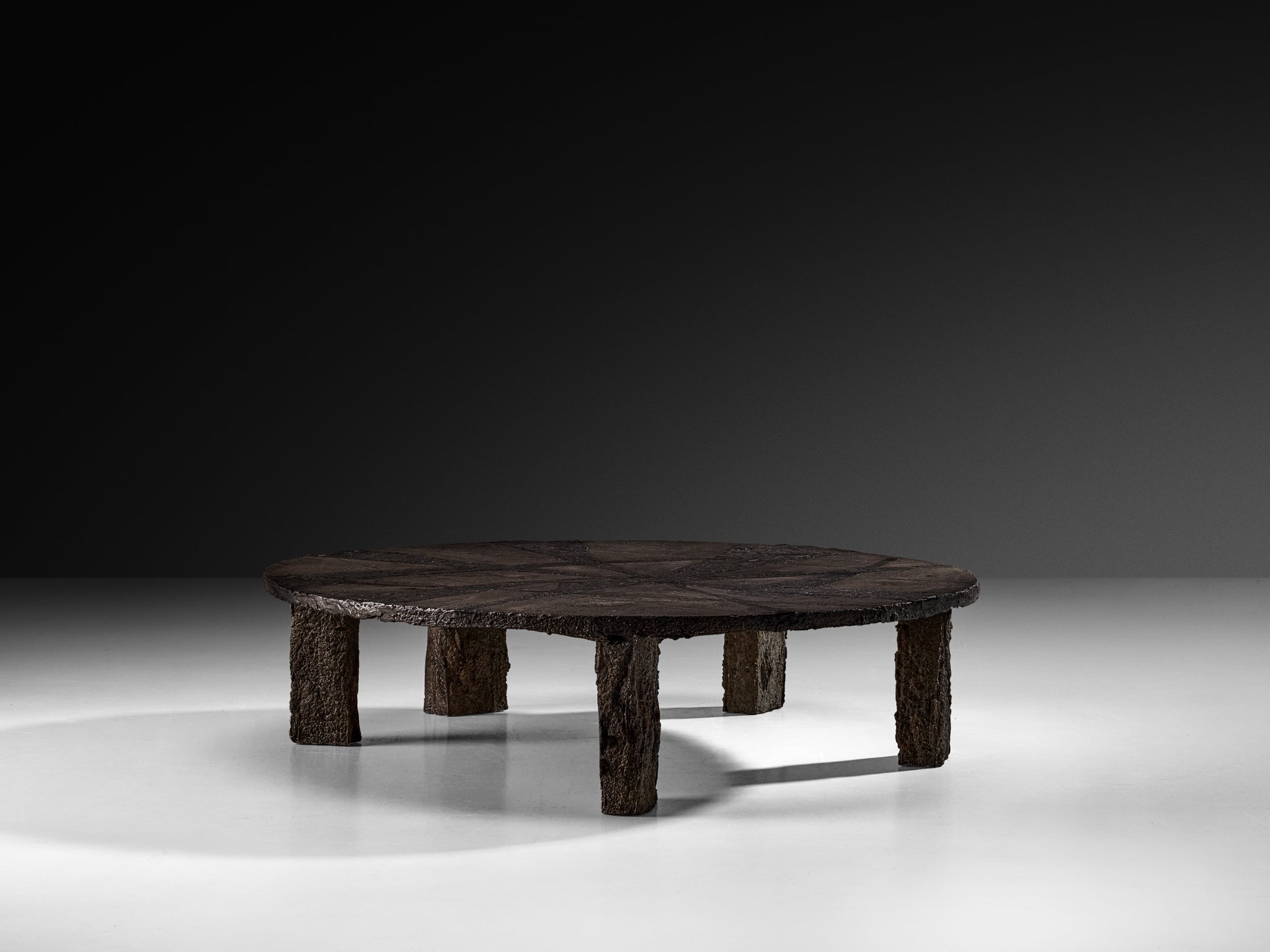 Pia Manu Coffee Table in Enameled Concrete and Brazilian Quartzite Tables Morentz