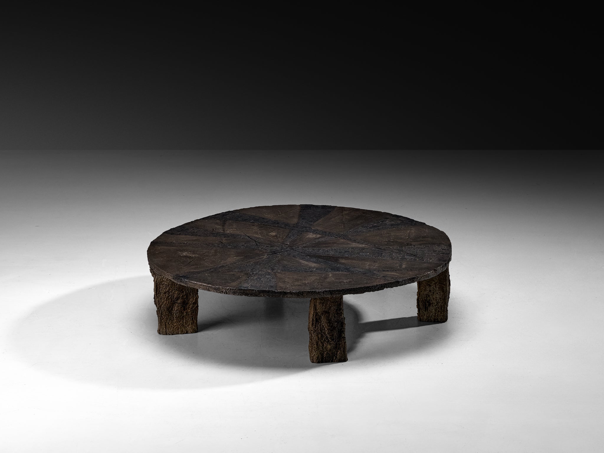 Pia Manu Coffee Table in Enameled Concrete and Brazilian Quartzite Tables Morentz