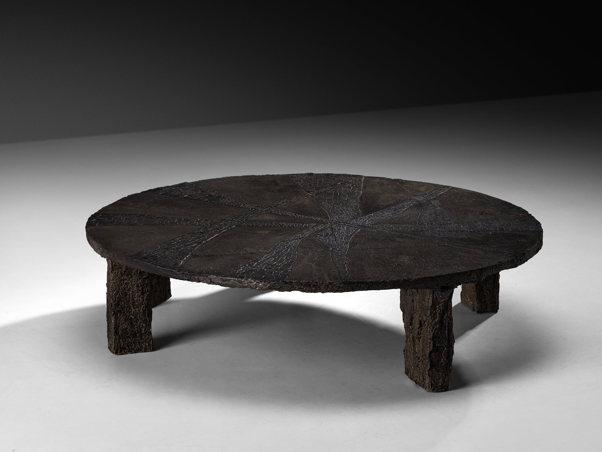 Pia Manu Coffee Table in Enameled Concrete and Brazilian Quartzite Tables Morentz
