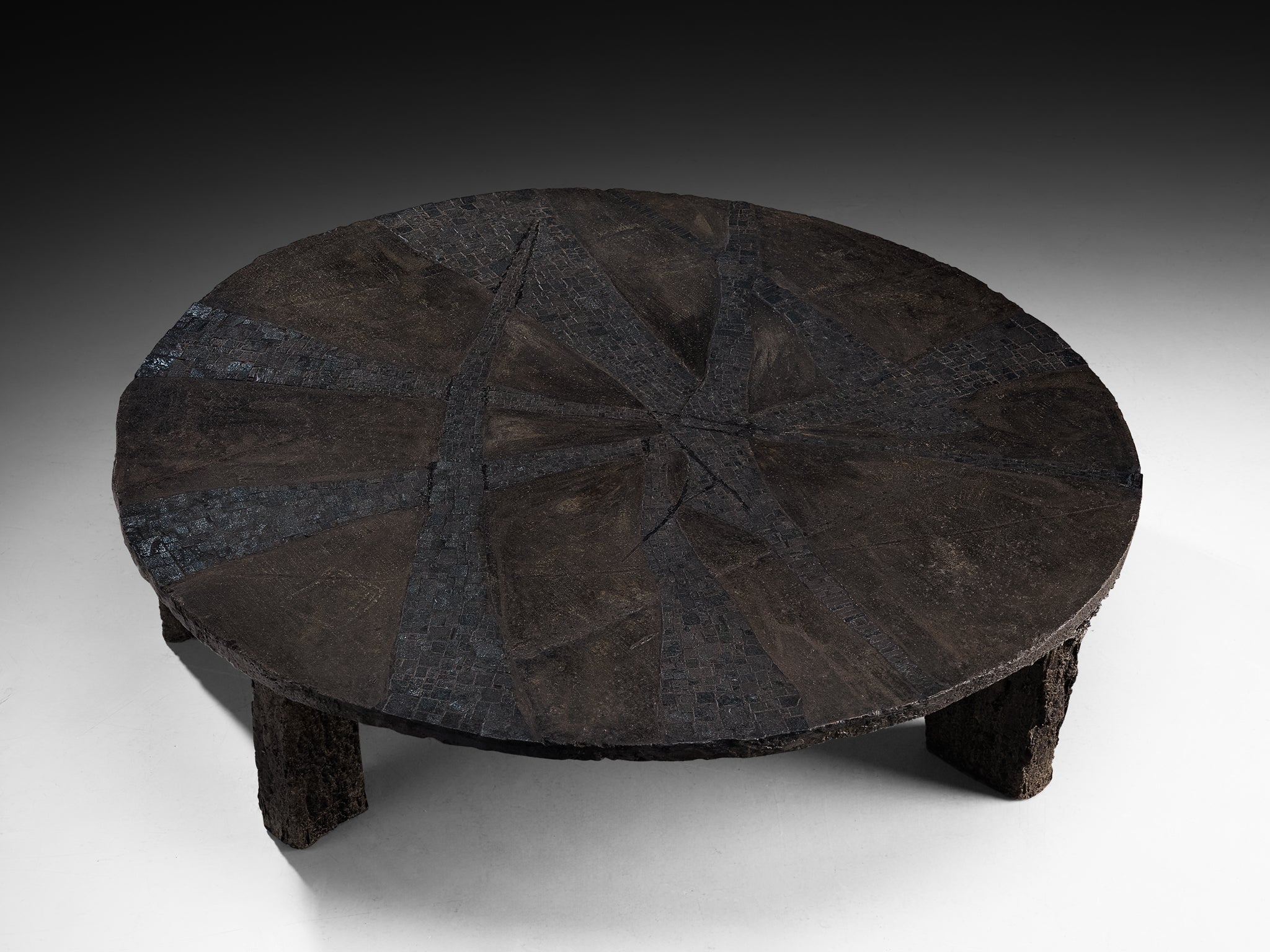Pia Manu Coffee Table in Enameled Concrete and Brazilian Quartzite Tables Morentz