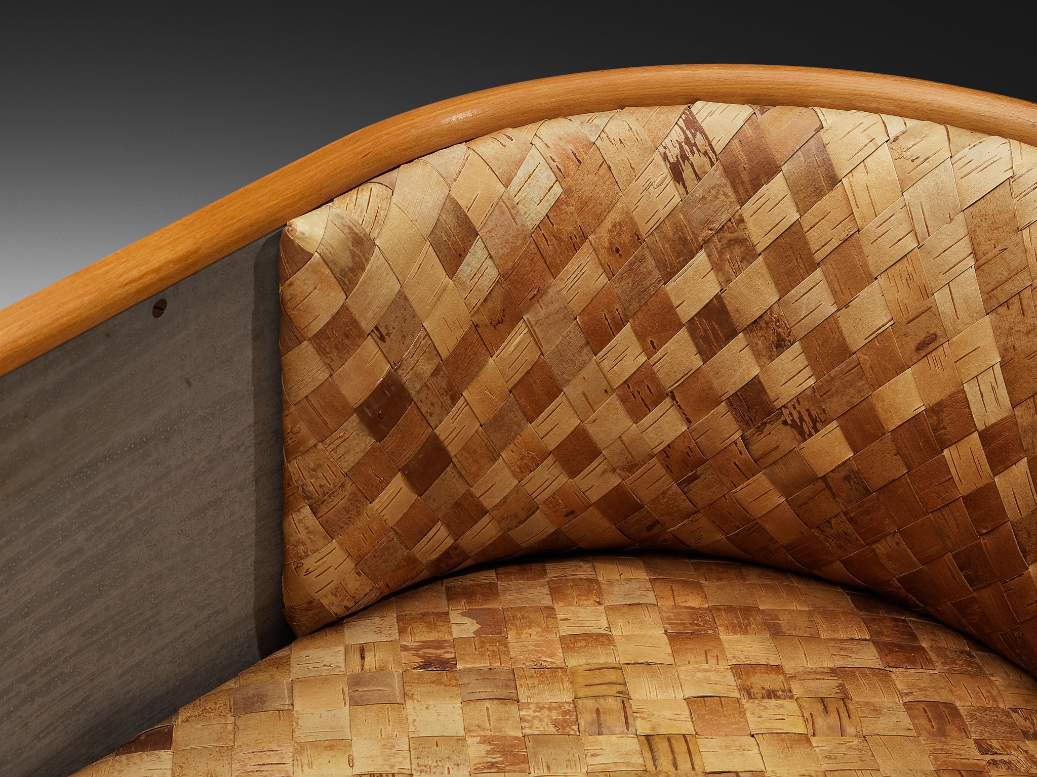 Mats Theselius 'Aluminium' Lounge Chair in Woven Birch Bark Seating Morentz