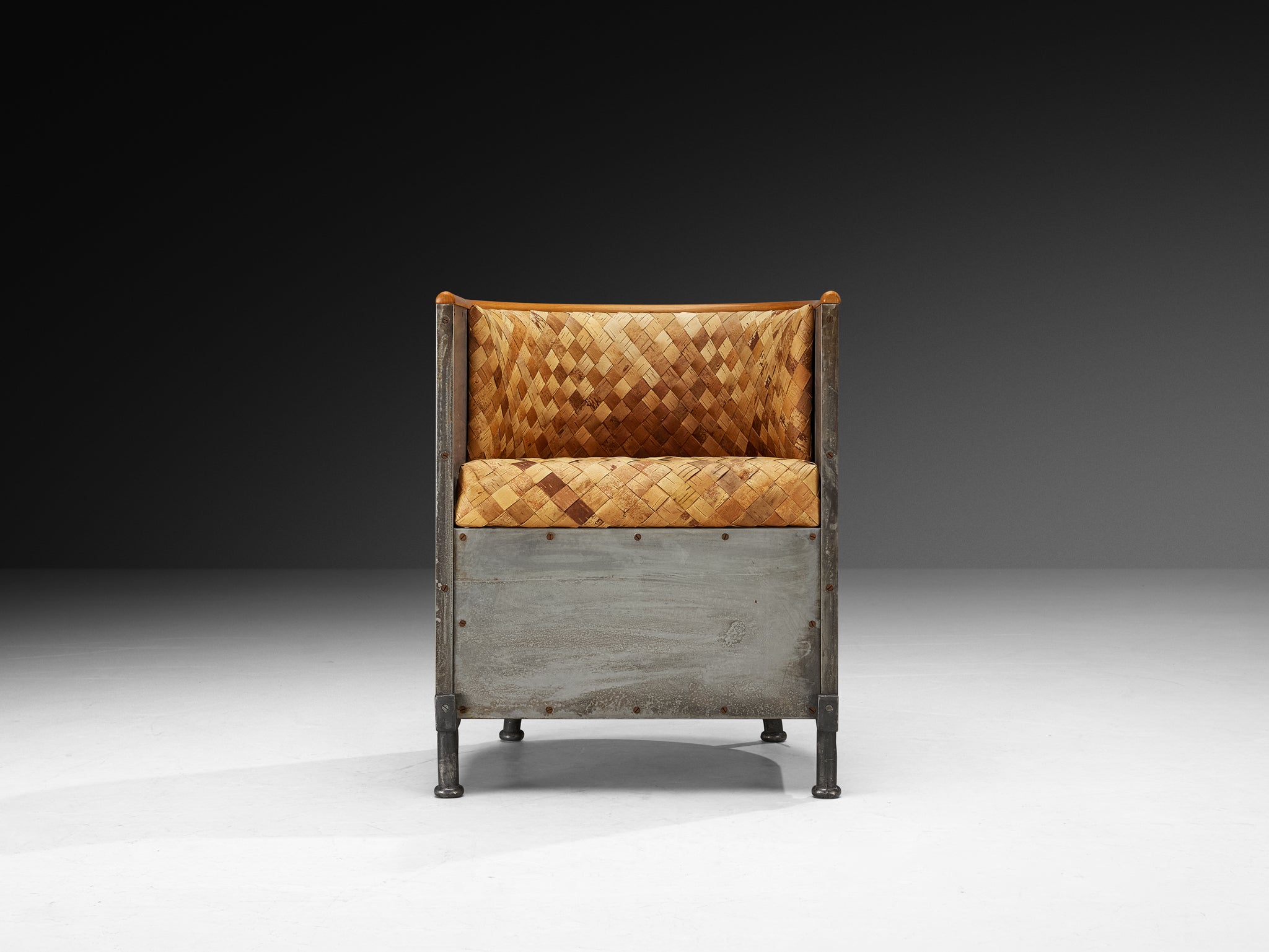 Mats Theselius 'Aluminium' Lounge Chair in Woven Birch Bark Seating Morentz