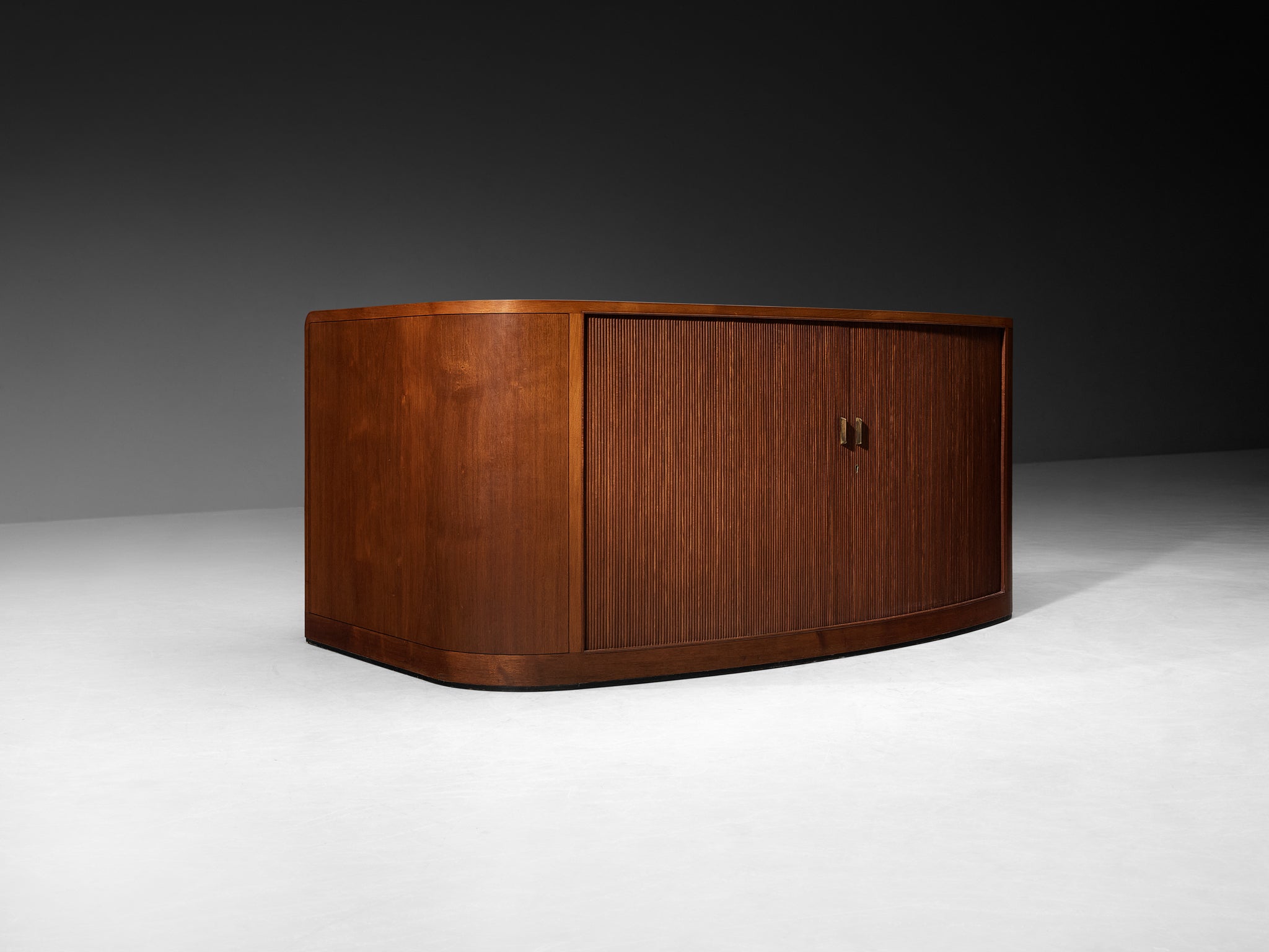 Ernst Kühn for Normina 1930s Danish Executive Desk with Tambour Doors Tables Morentz