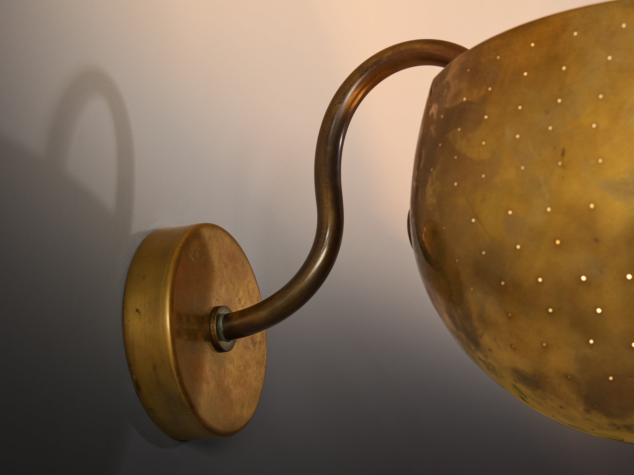 Carl-Axel Acking '5019' Wall Lights in Perforated Brass Lighting Morentz