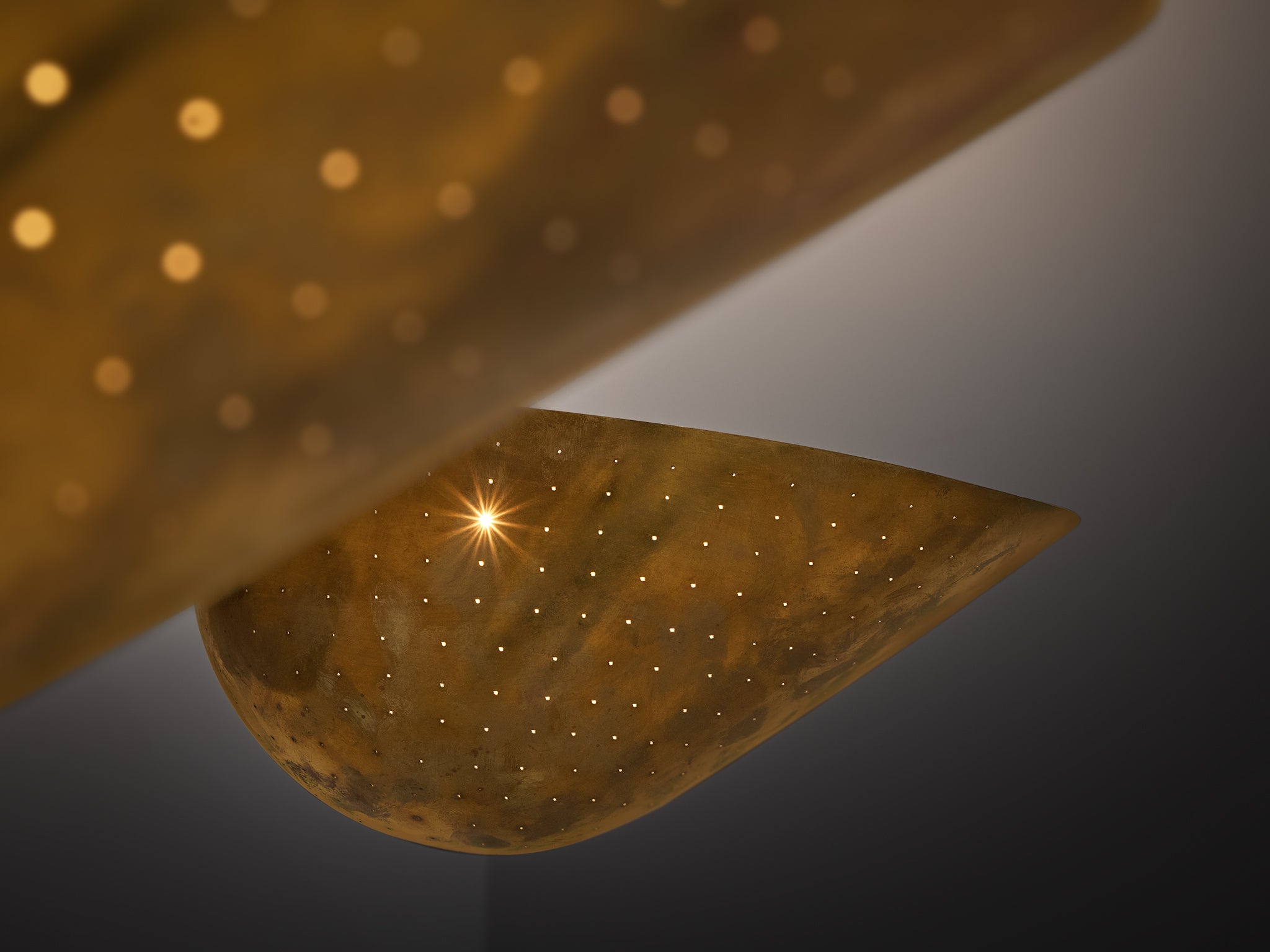 Carl-Axel Acking '5019' Wall Lights in Perforated Brass Lighting Morentz