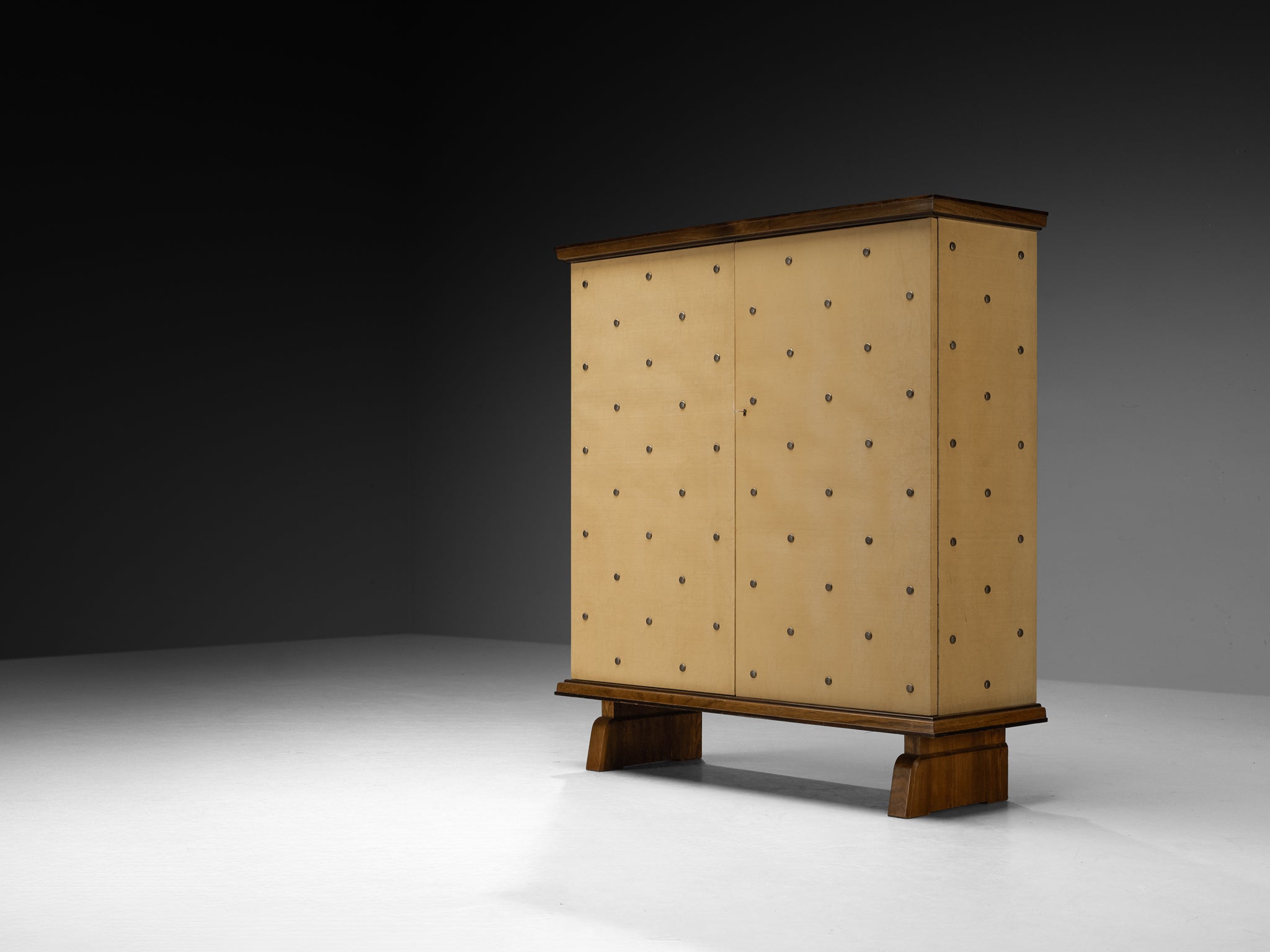 Otto Schulz for Boet Rare Cabinet with Brass Nails