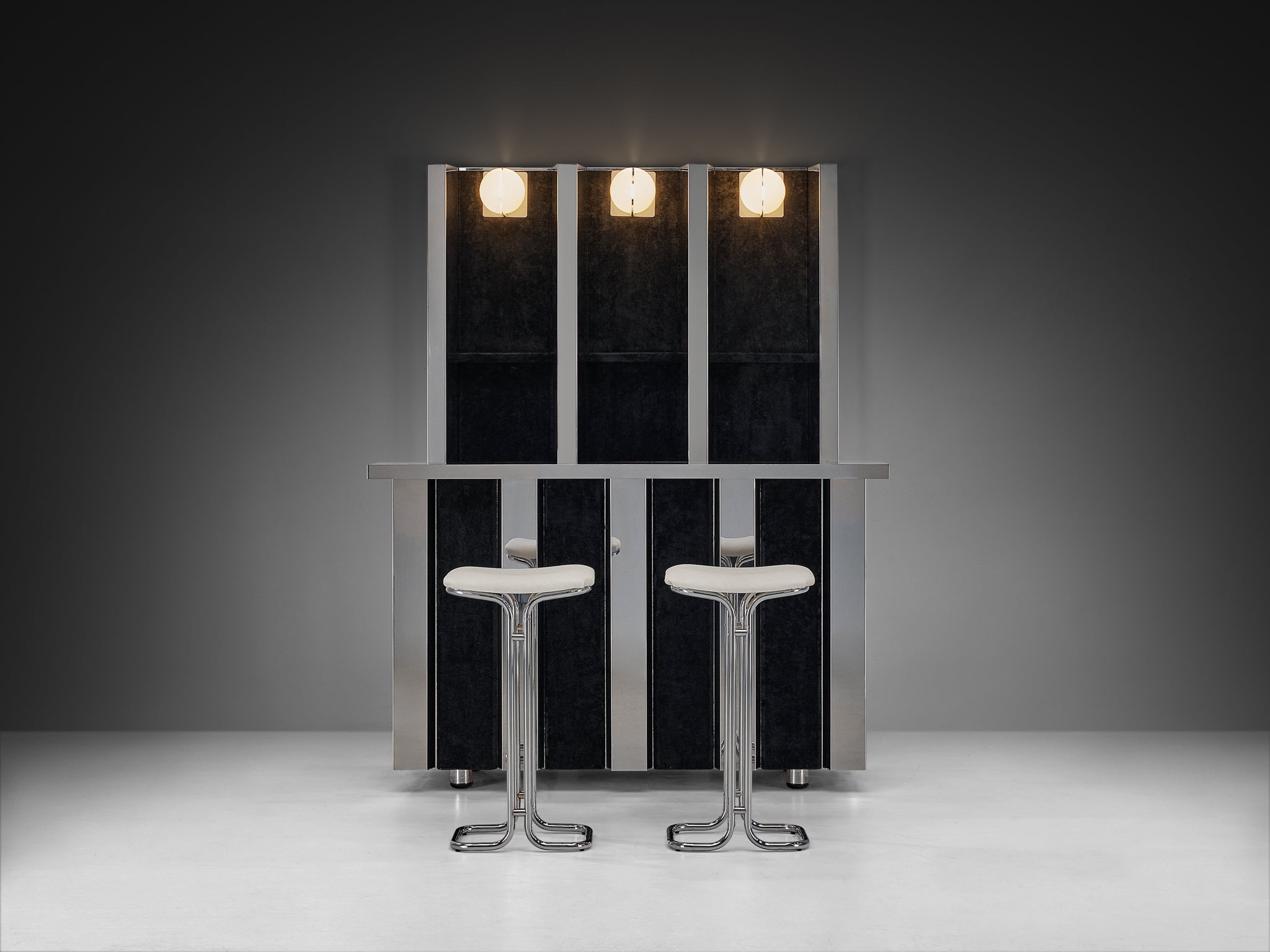 Hollywood Regency Bar Cabinet in the Style of Willy Rizzo Case pieces and storage cabinets Morentz
