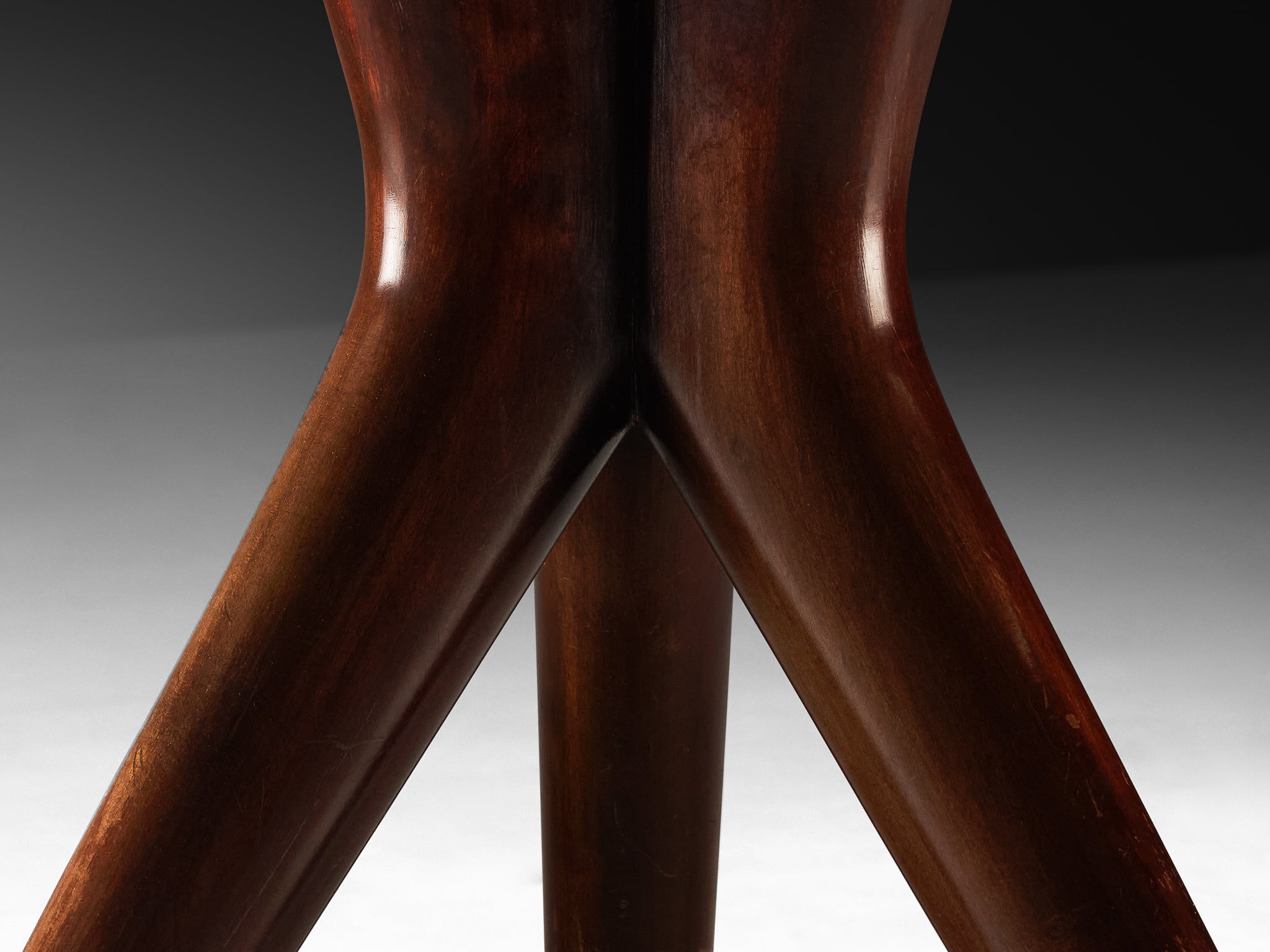 1940s Mid-Century Elegant Italian Dining or Center Table in Rosso Francia Marble Tables Morentz