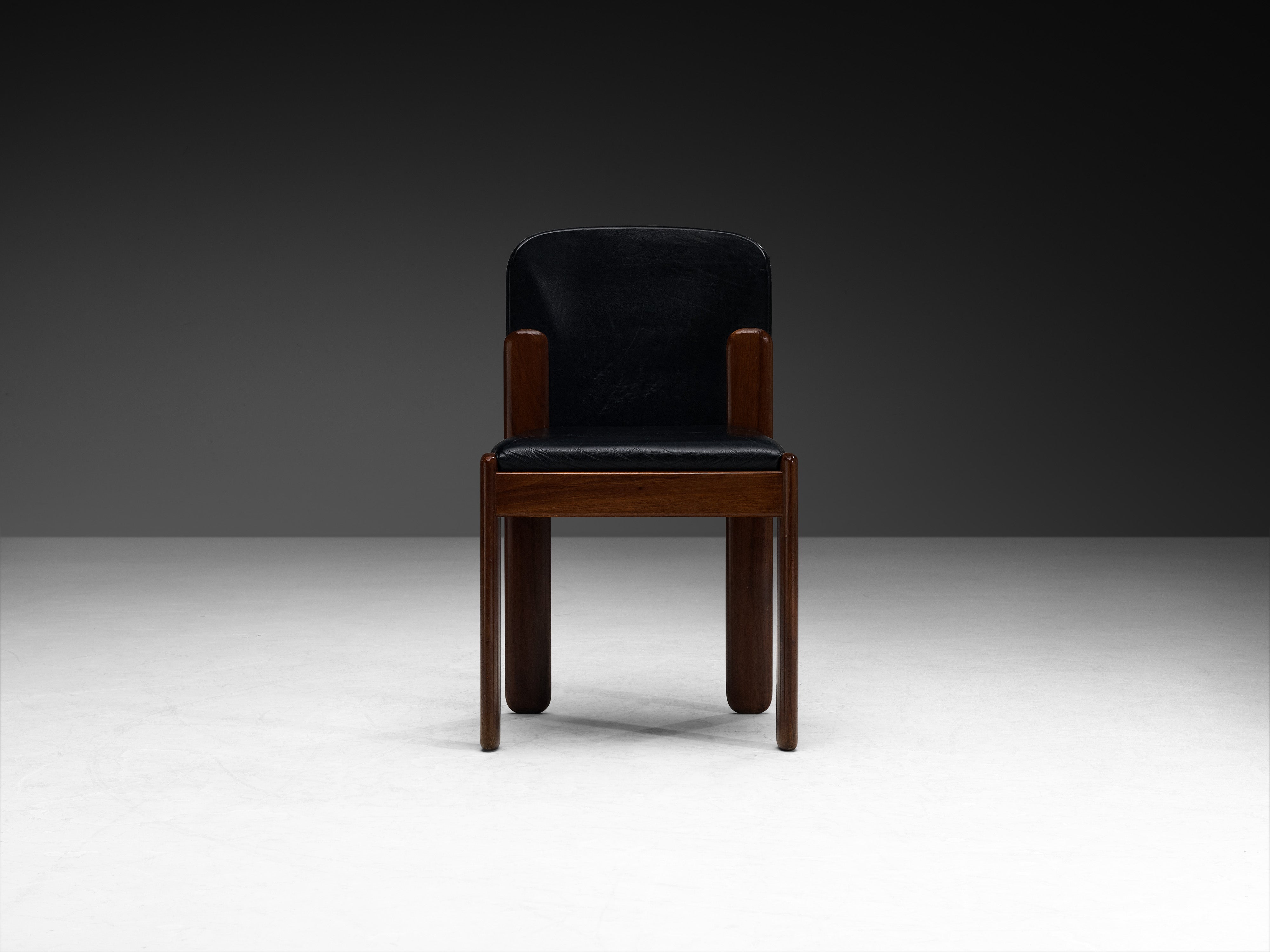 Silvio Coppola for Bernini Set of Twelve Dining Chairs in Walnut Seating Morentz
