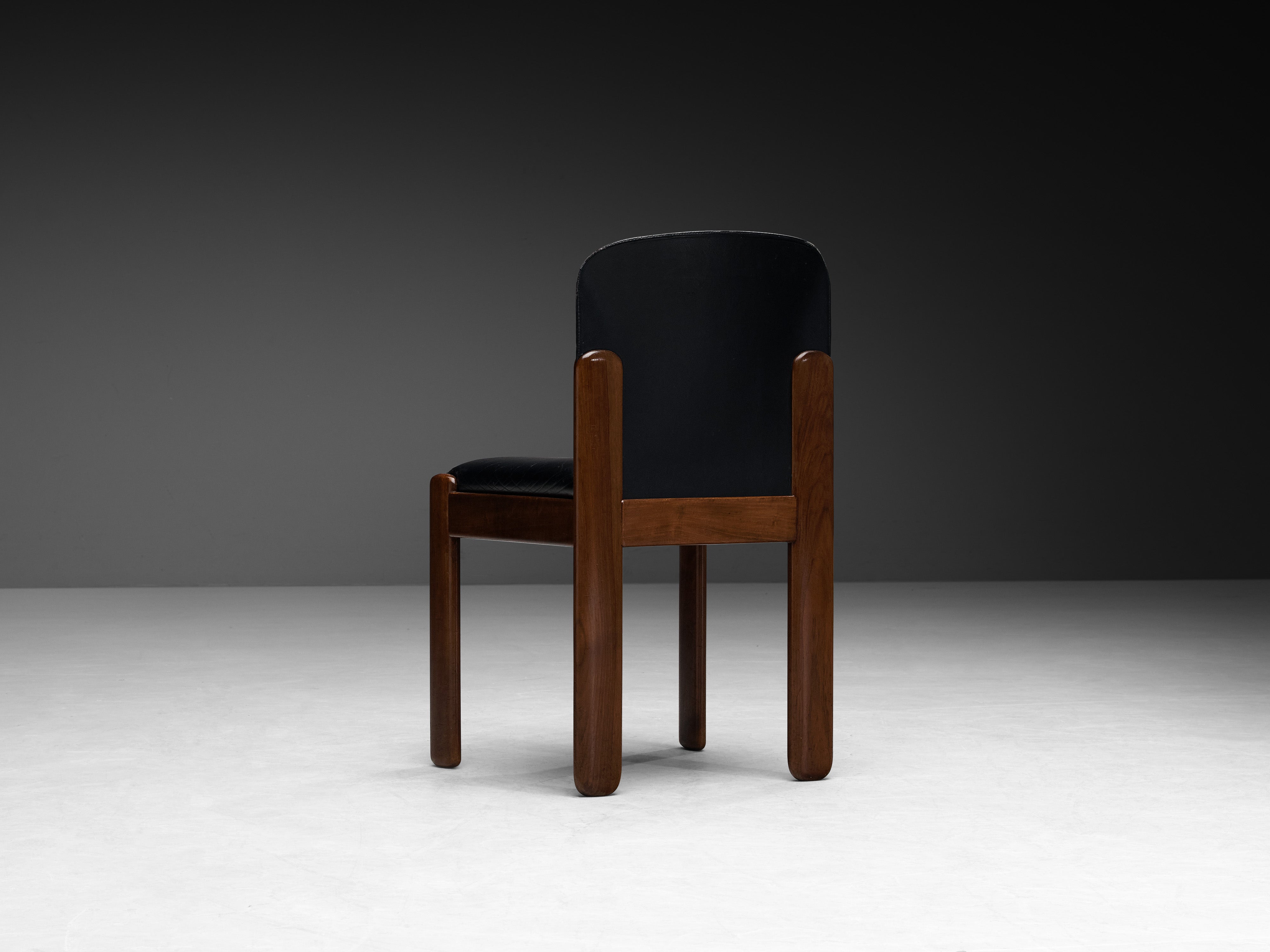 Silvio Coppola for Bernini Set of Twelve Dining Chairs in Walnut Seating Morentz