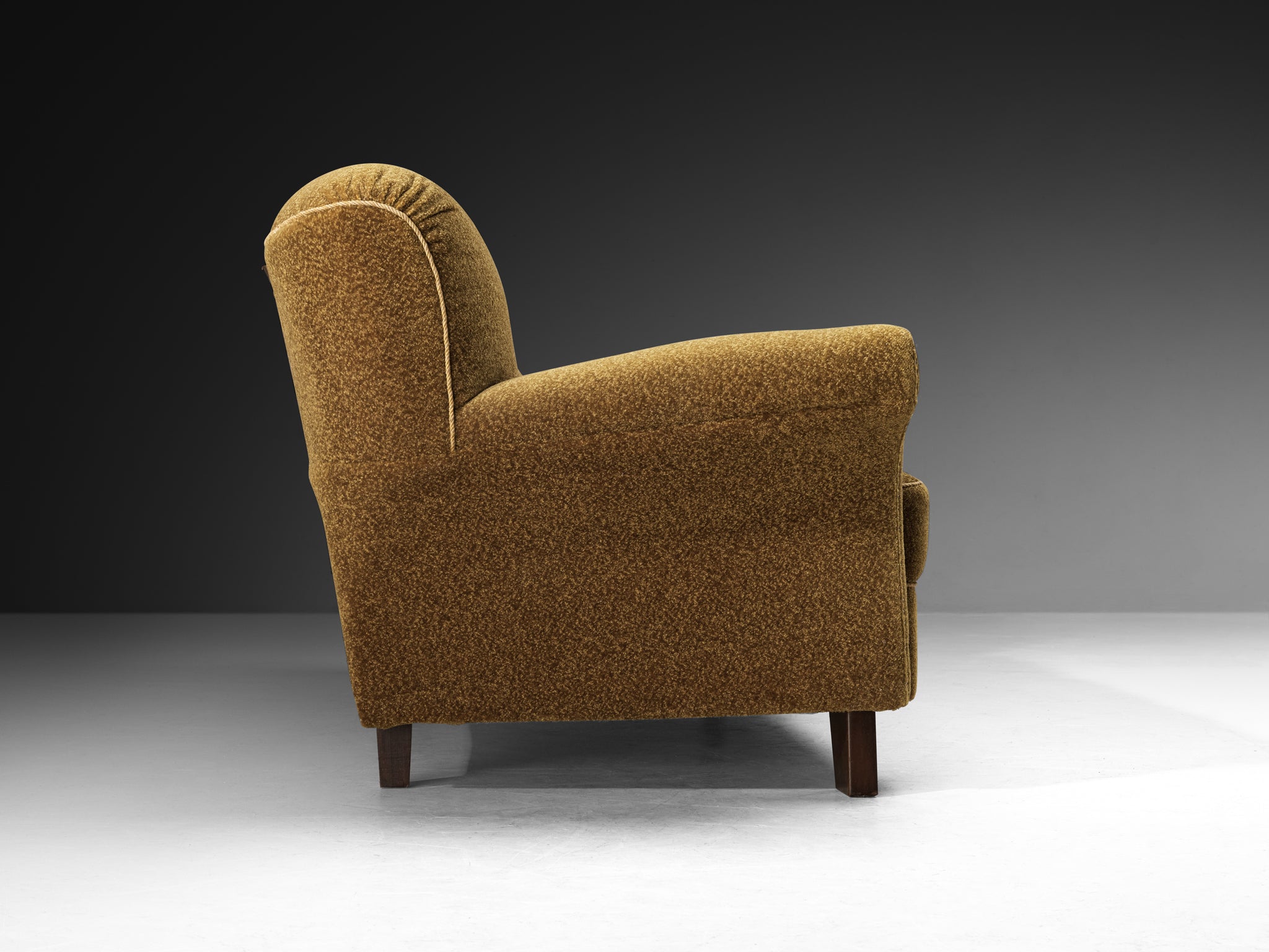 Art Deco Sofa Three Seat Sofa with Curved Form Seating Morentz