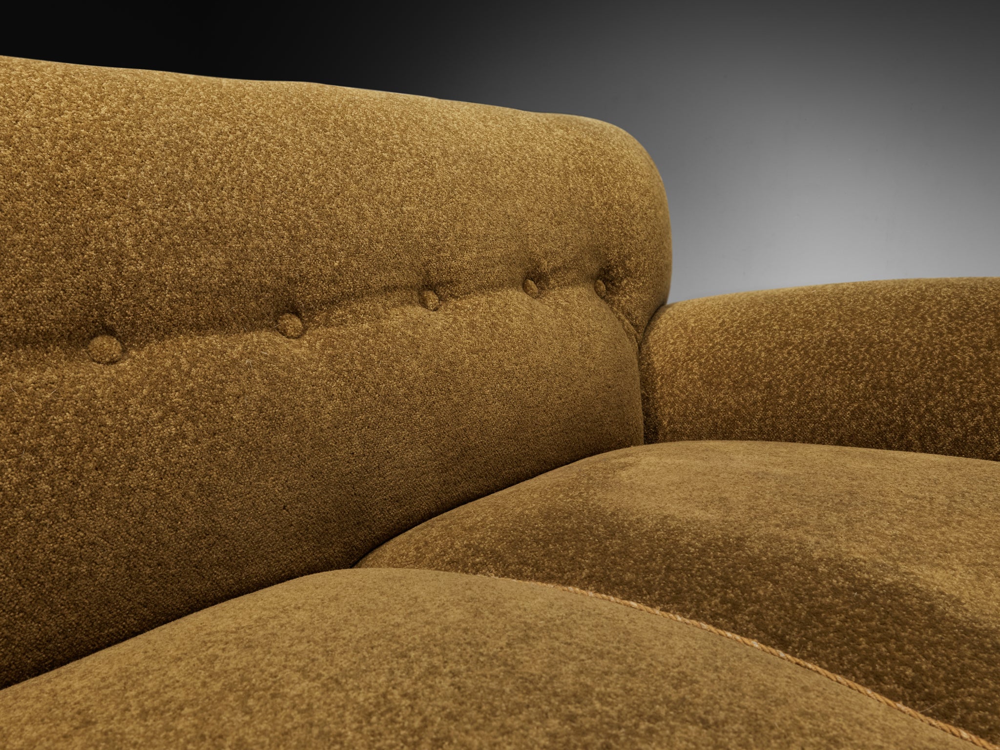 Art Deco Sofa Three Seat Sofa with Curved Form Seating Morentz