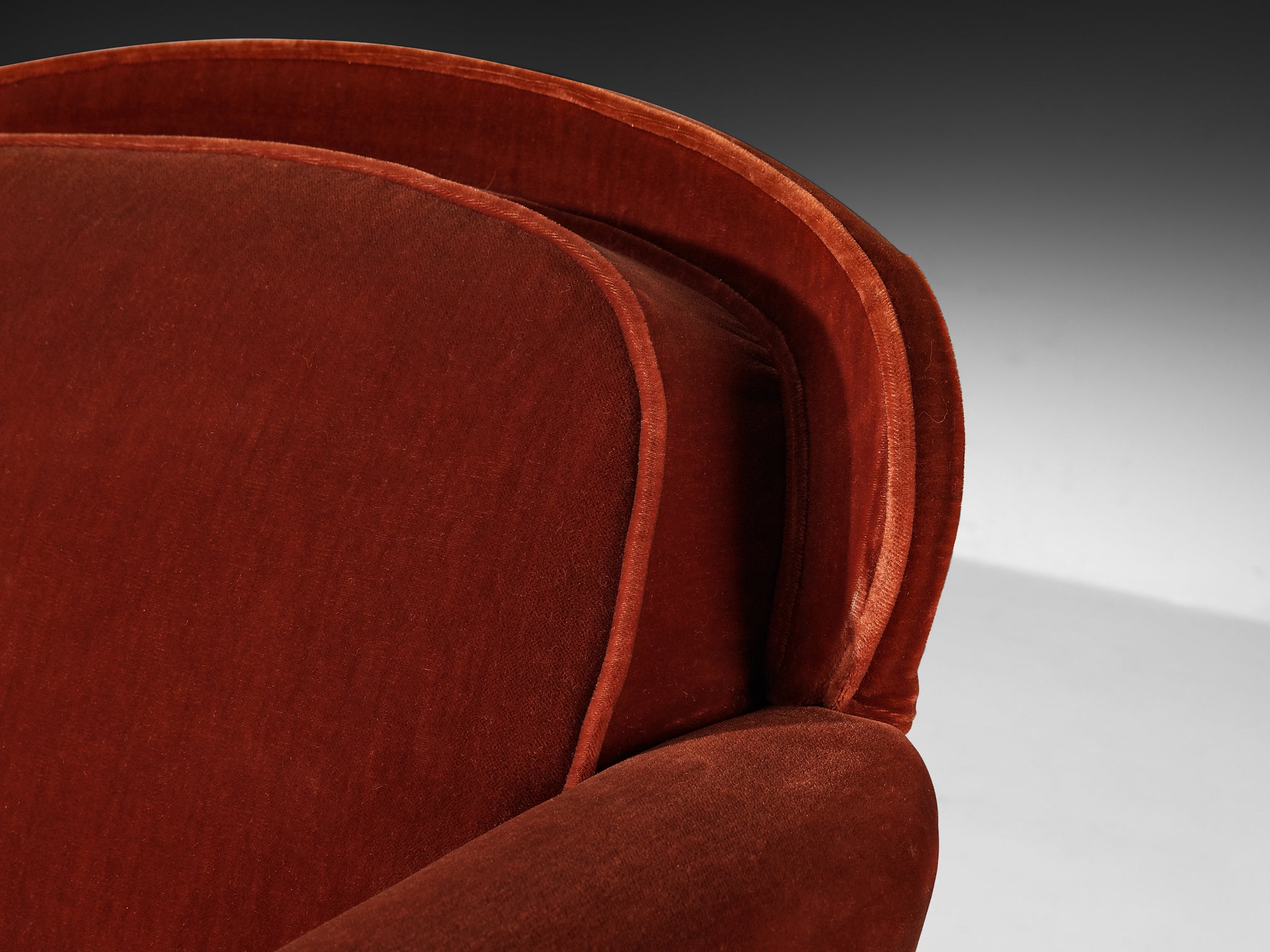 Elegant Art Deco Lounge Chair in Red Fabric Seating Morentz