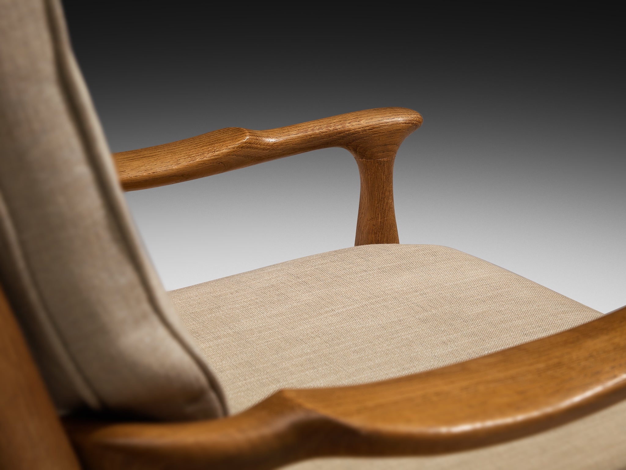Guillerme & Chambron for Votre Maison Pair of 'Edouard' Lounge Chairs in Oak Seating Morentz