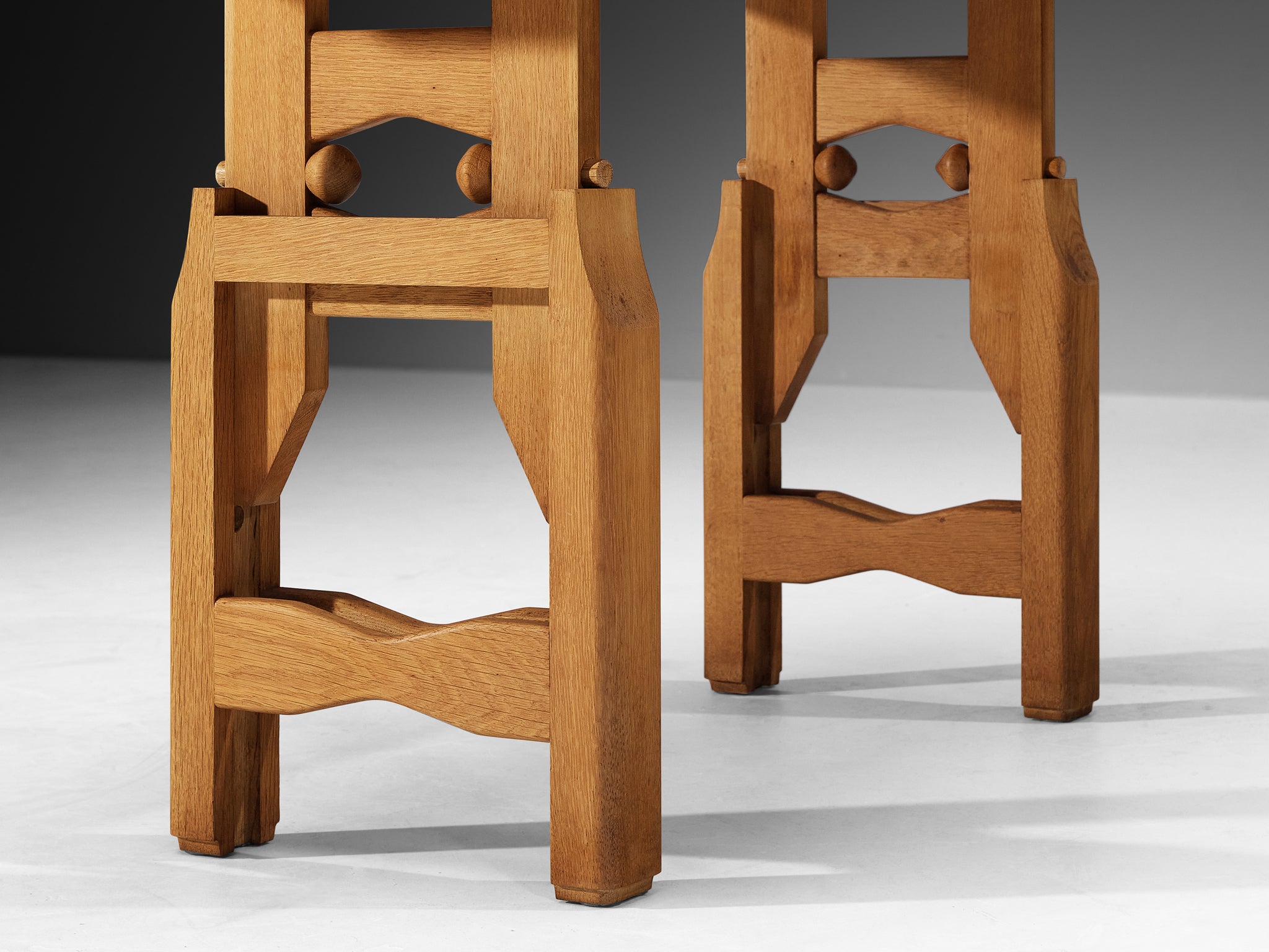 Guillerme & Chambron Rectangular Coffee Table in Oak with Ceramic Tables Morentz