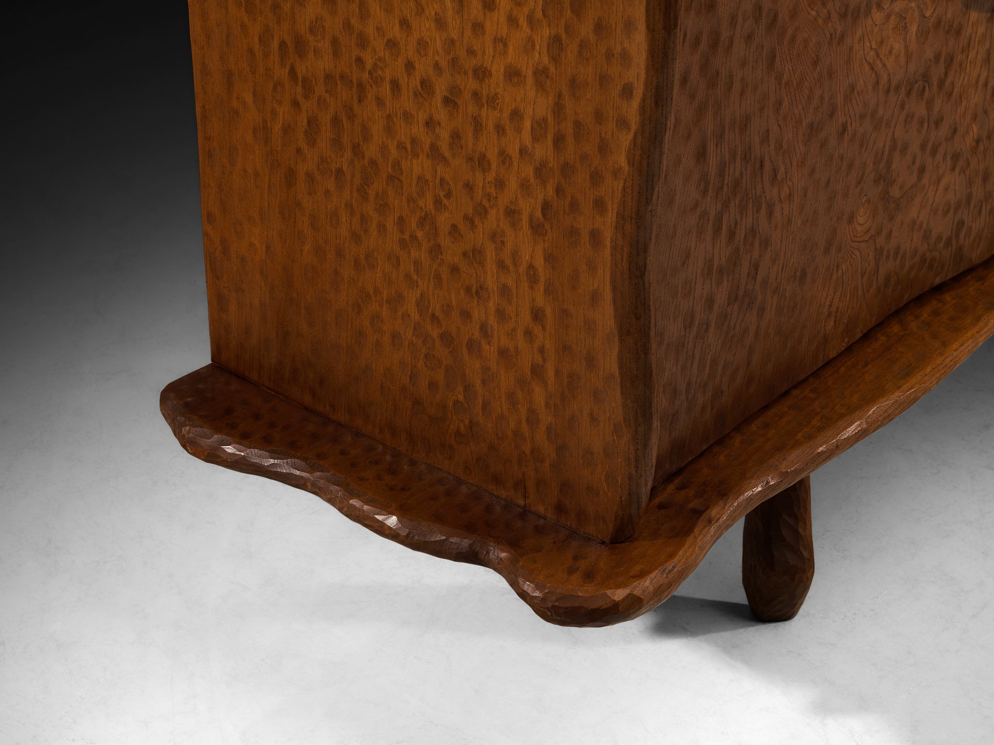 Brutalist French Sideboard in Gouge Solid Elm by Cabinetmaker Case pieces and storage cabinets Morentz