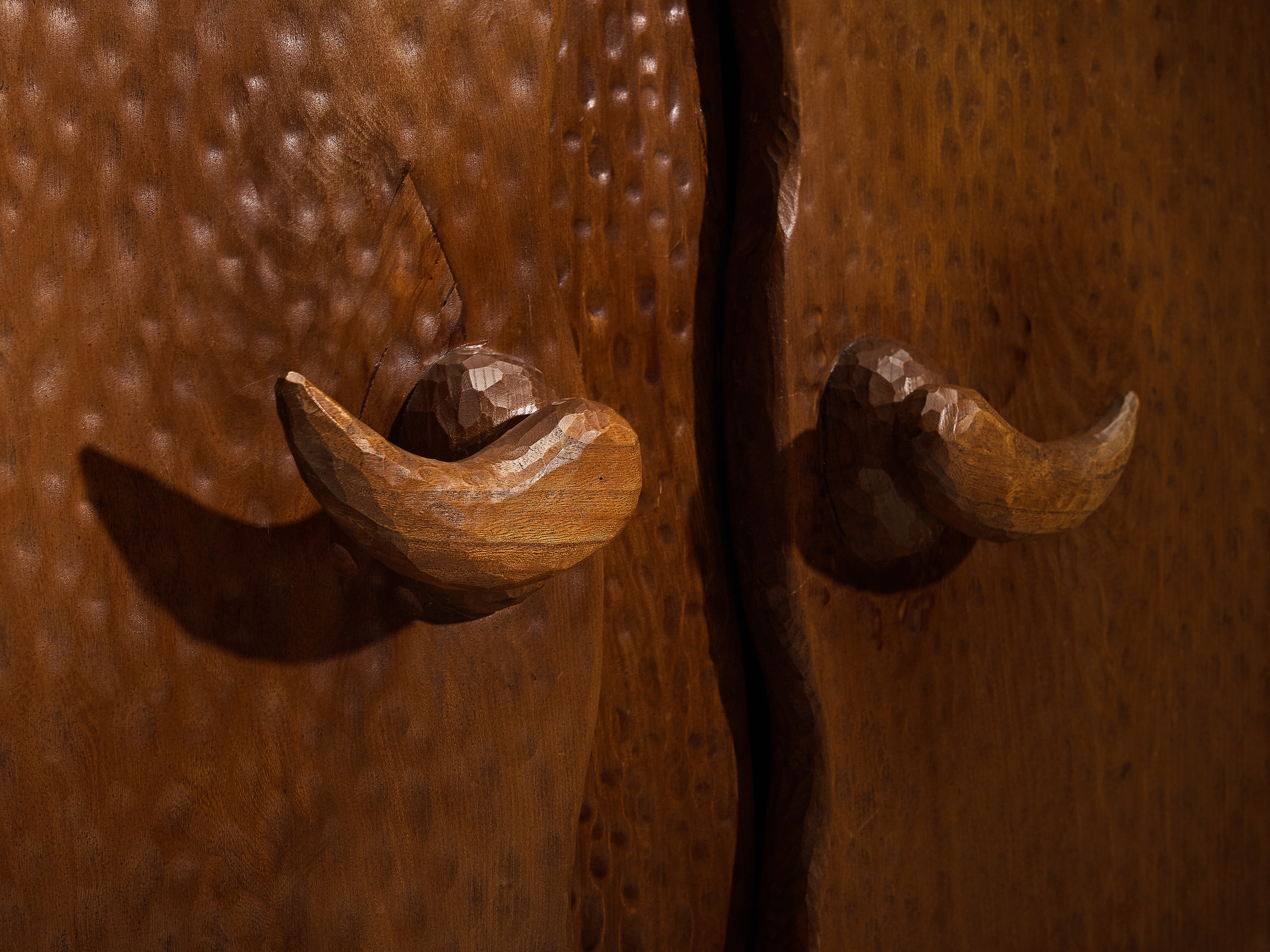 Brutalist French Cabinet in Gouge Solid Elm by Cabinetmaker Case pieces and storage cabinets Morentz