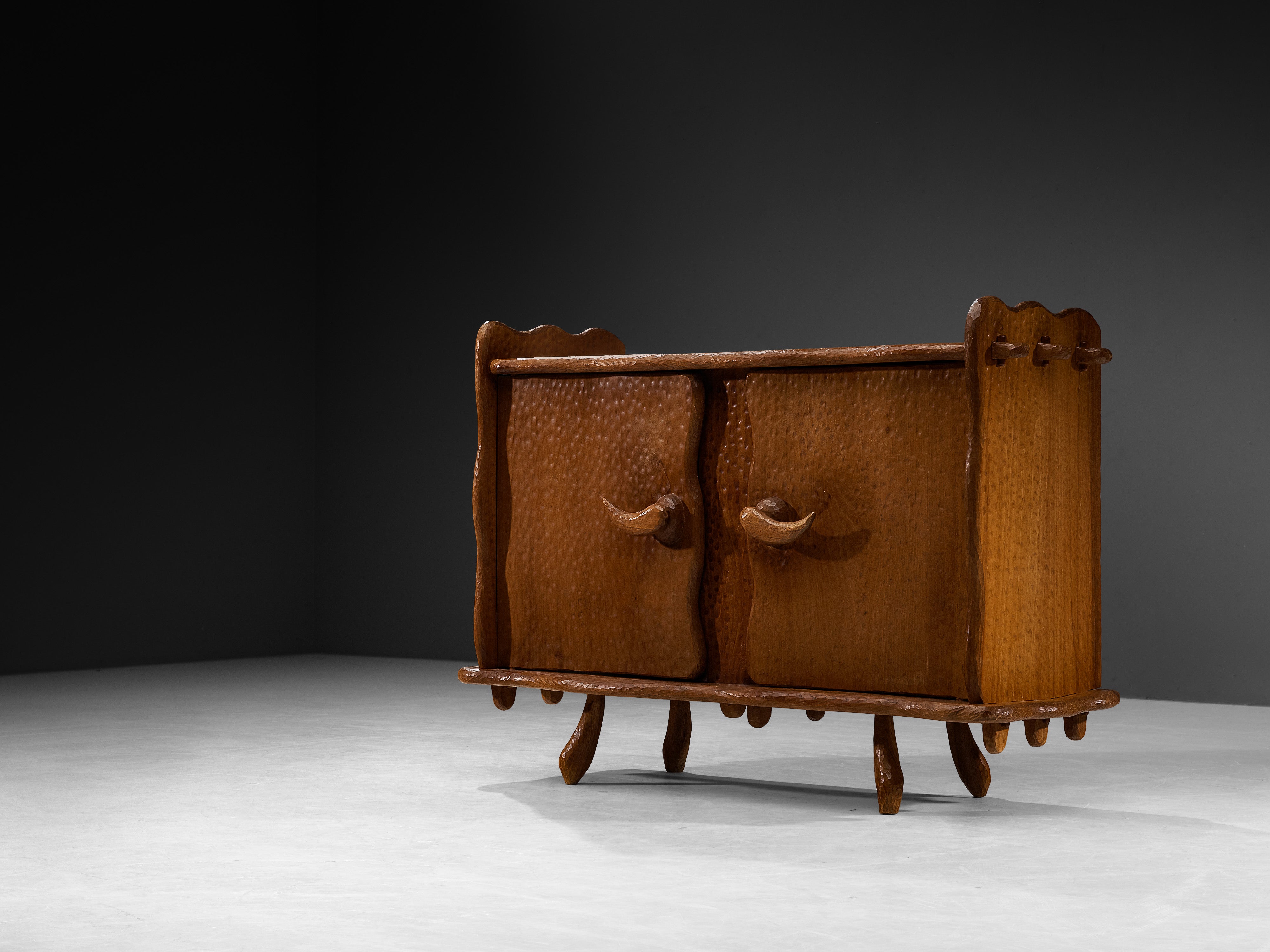 Brutalist French Cabinet in Gouge Solid Elm by Cabinetmaker Case pieces and storage cabinets Morentz