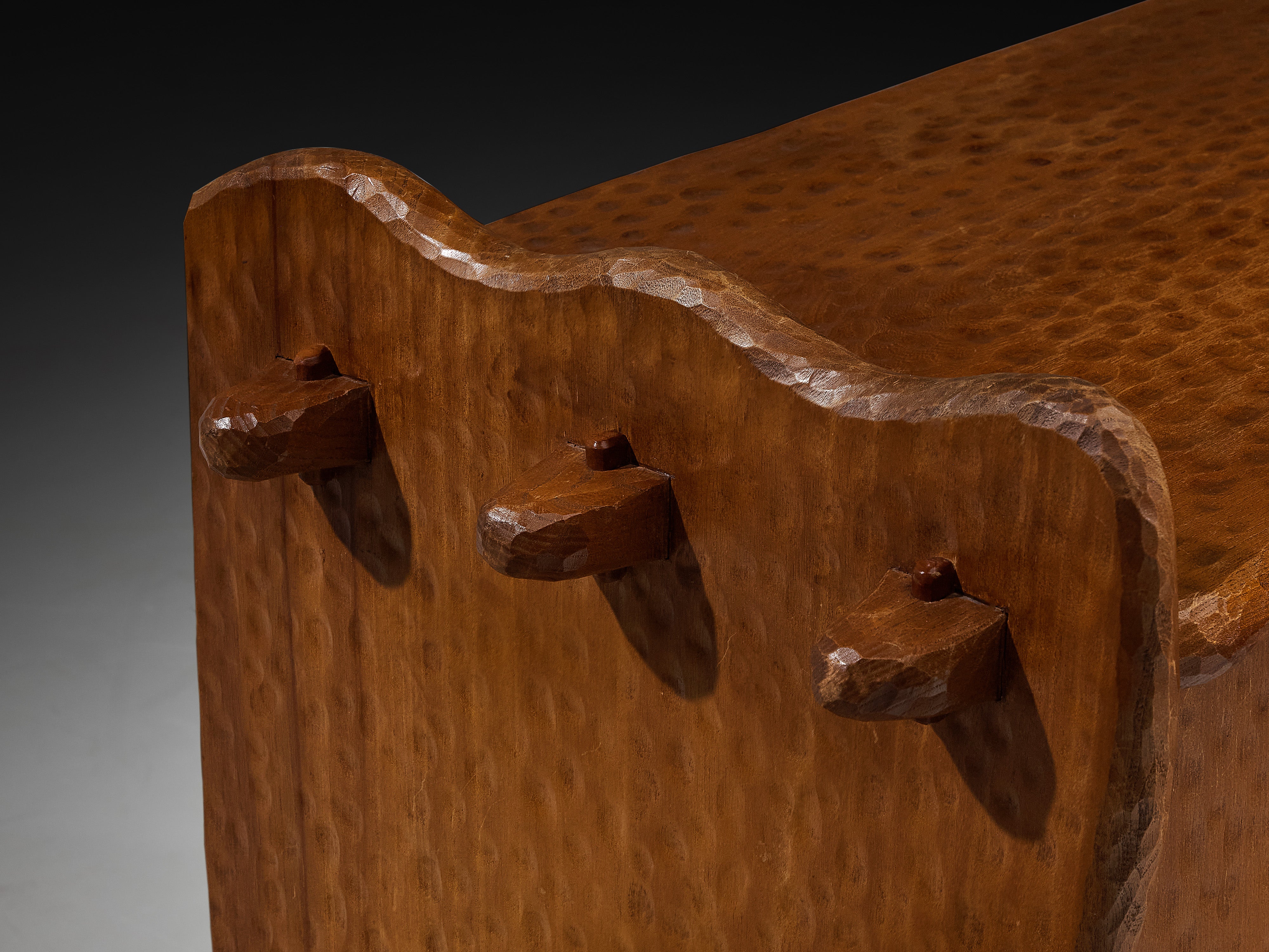 Brutalist French Cabinet in Gouge Solid Elm by Cabinetmaker Case pieces and storage cabinets Morentz