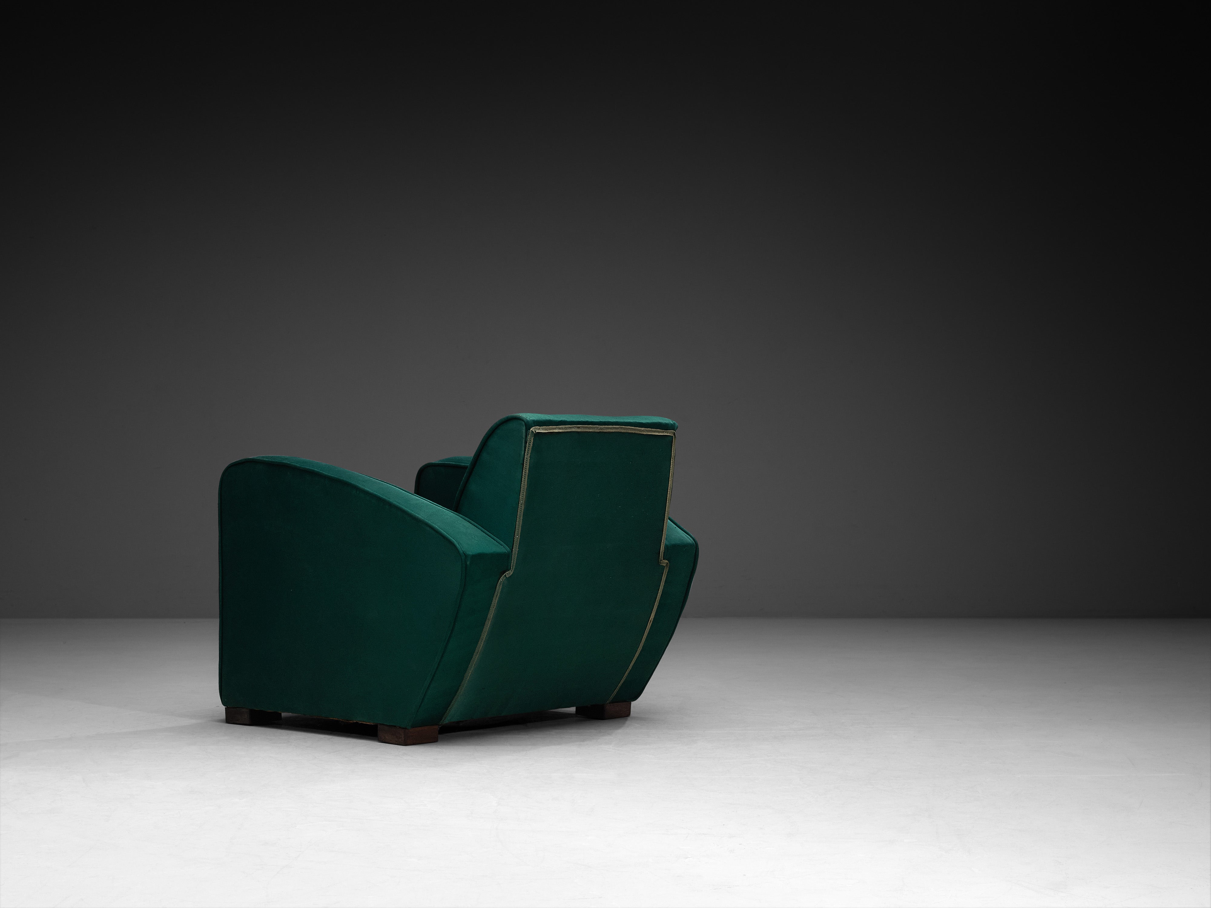 Pair of 1930s Art Deco Curved Lounge Chairs Seating Morentz