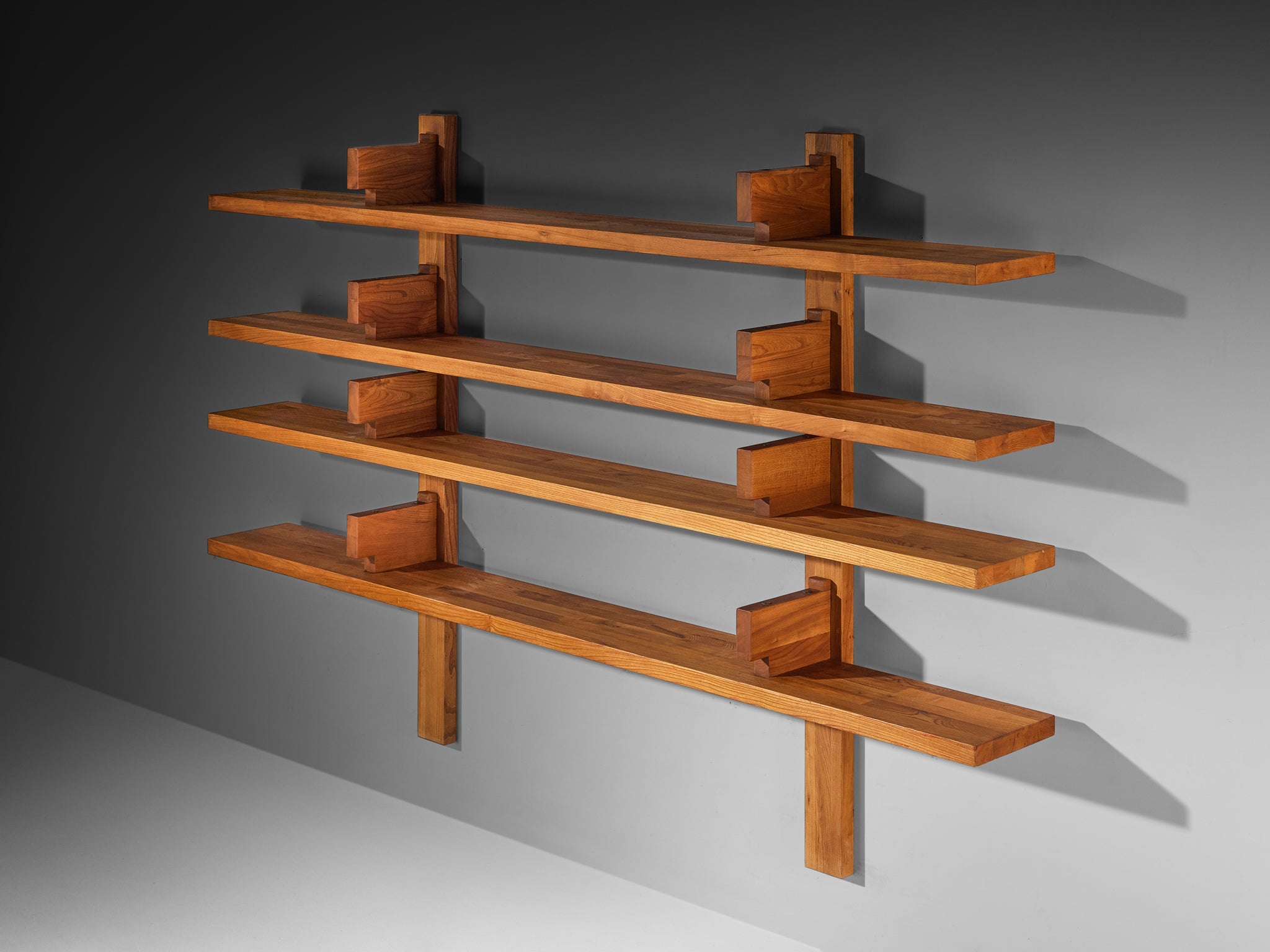Early Pierre Chapo 'B17C' Bibliothèque in Solid Elm 284 cm / 111.81 in. Case pieces and storage cabinets Morentz