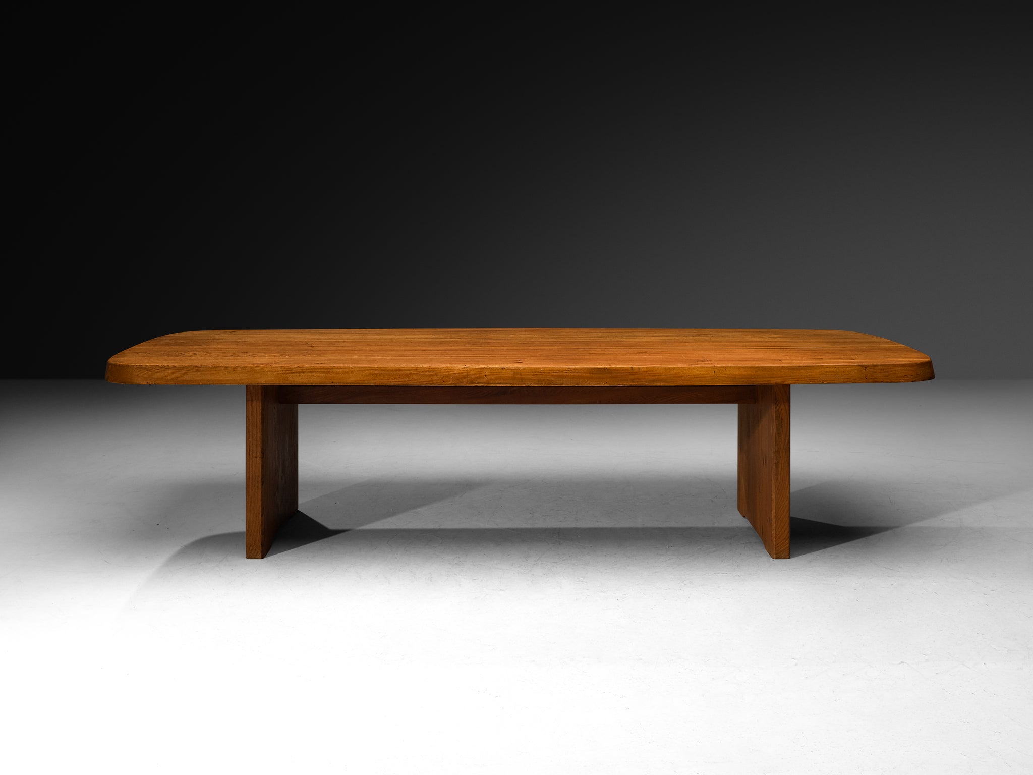 Pierre Chapo Large 'T20B' Dining Table in Solid Elm 303/119.29in. Tables Morentz