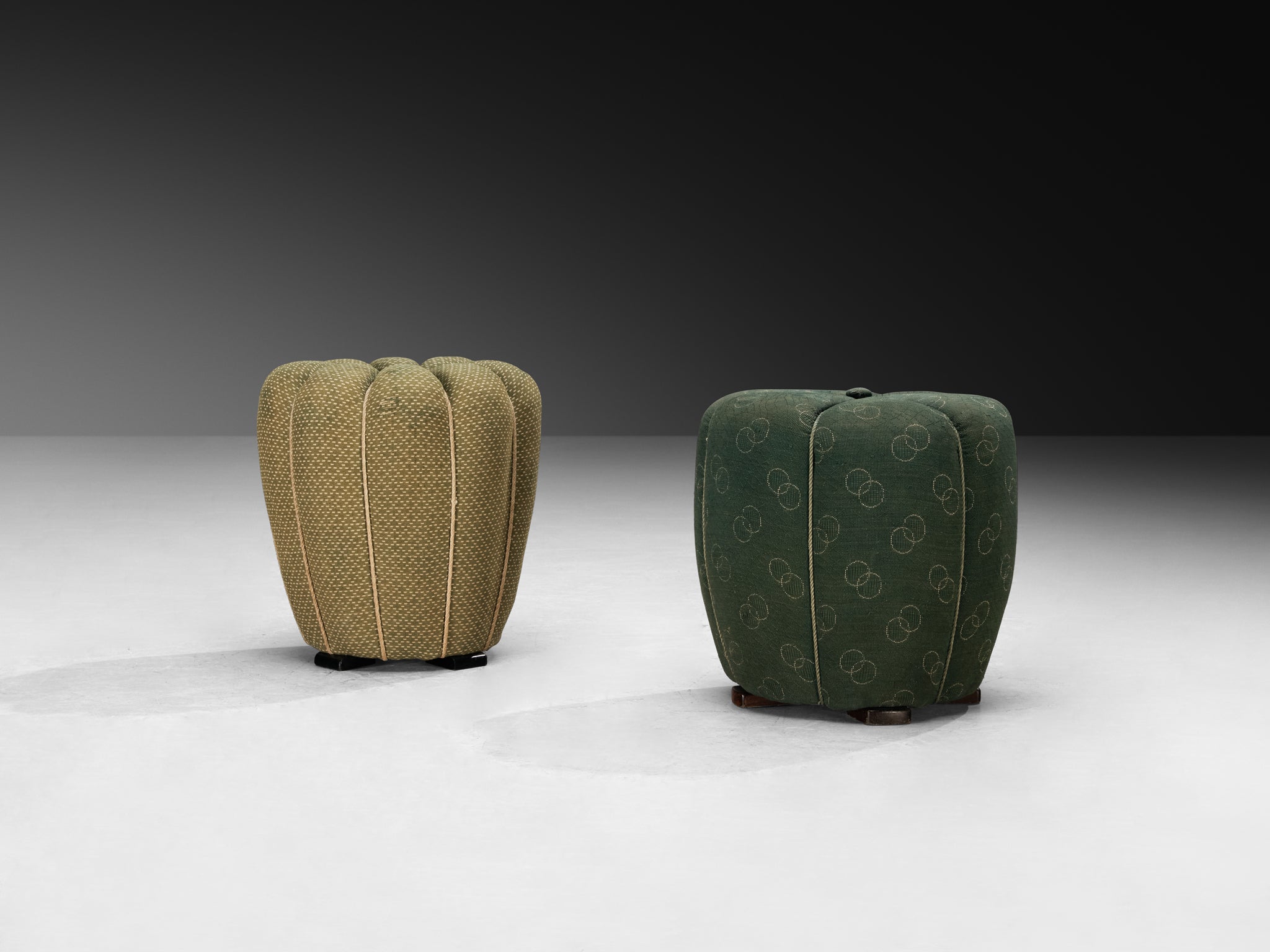 Jindrich Halabala Stools in Decorative Upholstery Seating Morentz