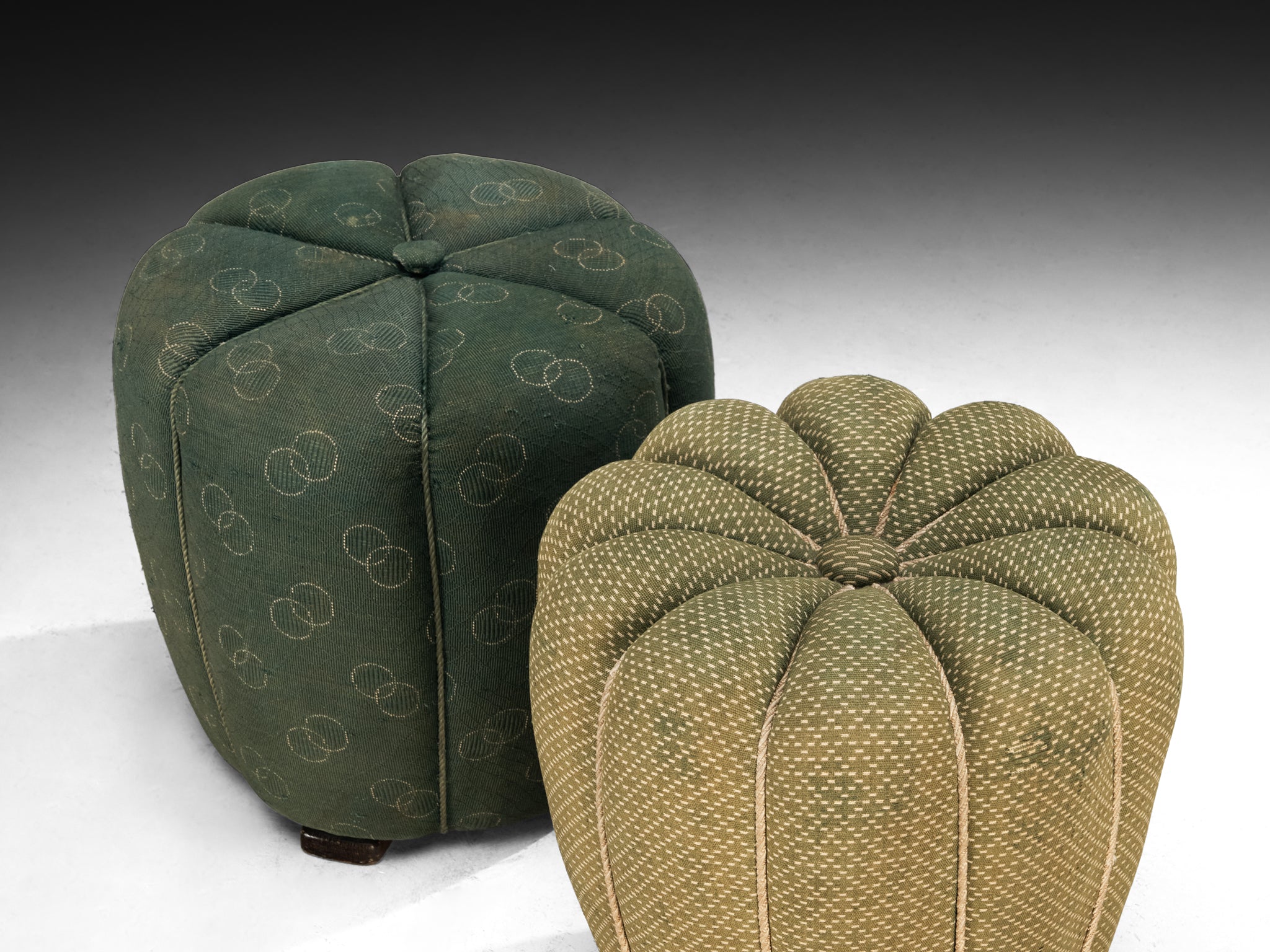 Jindrich Halabala Stools in Decorative Upholstery Seating Morentz