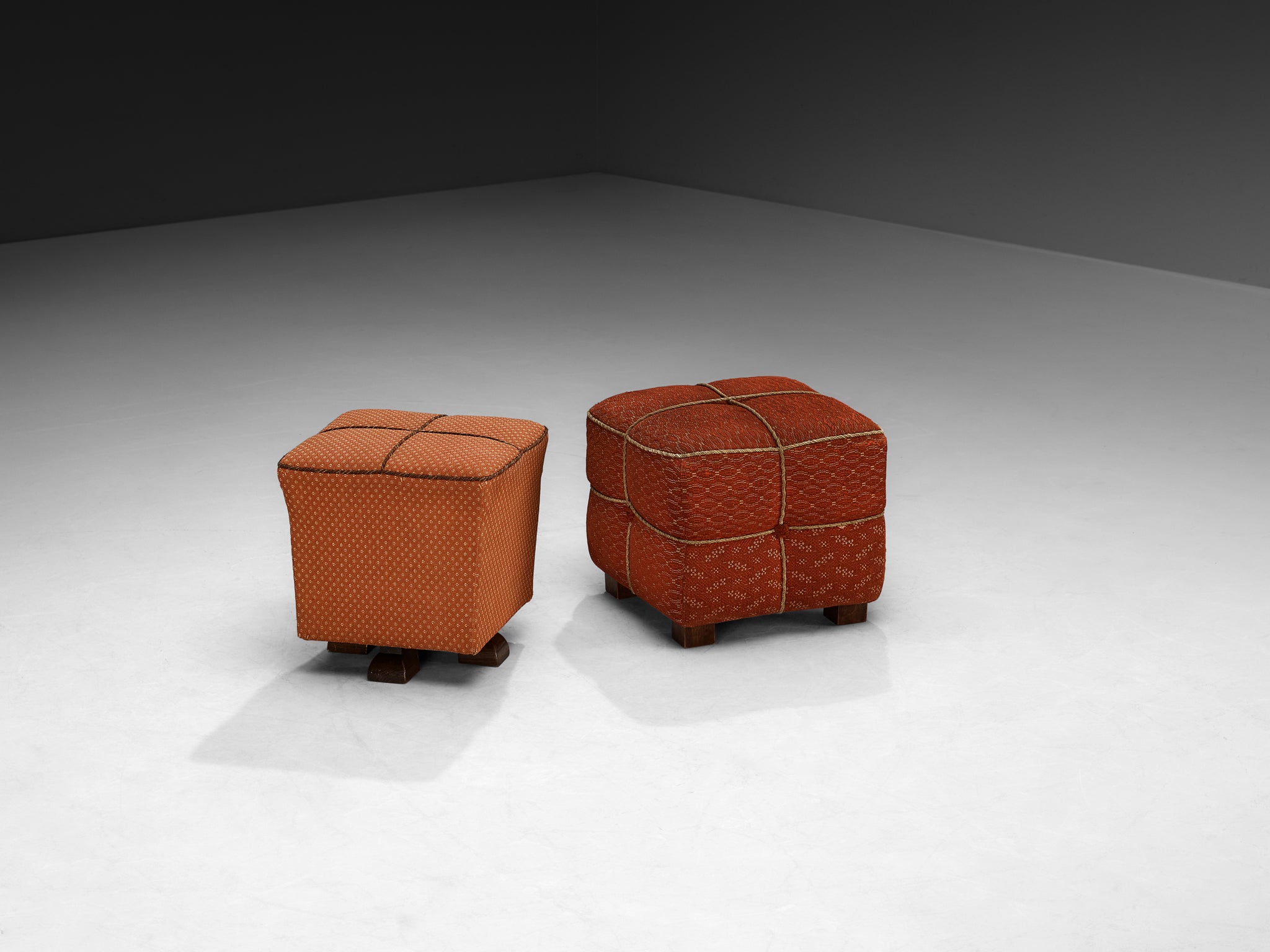 Jindrich Halabala Stools in Decorative Upholstery Seating Morentz
