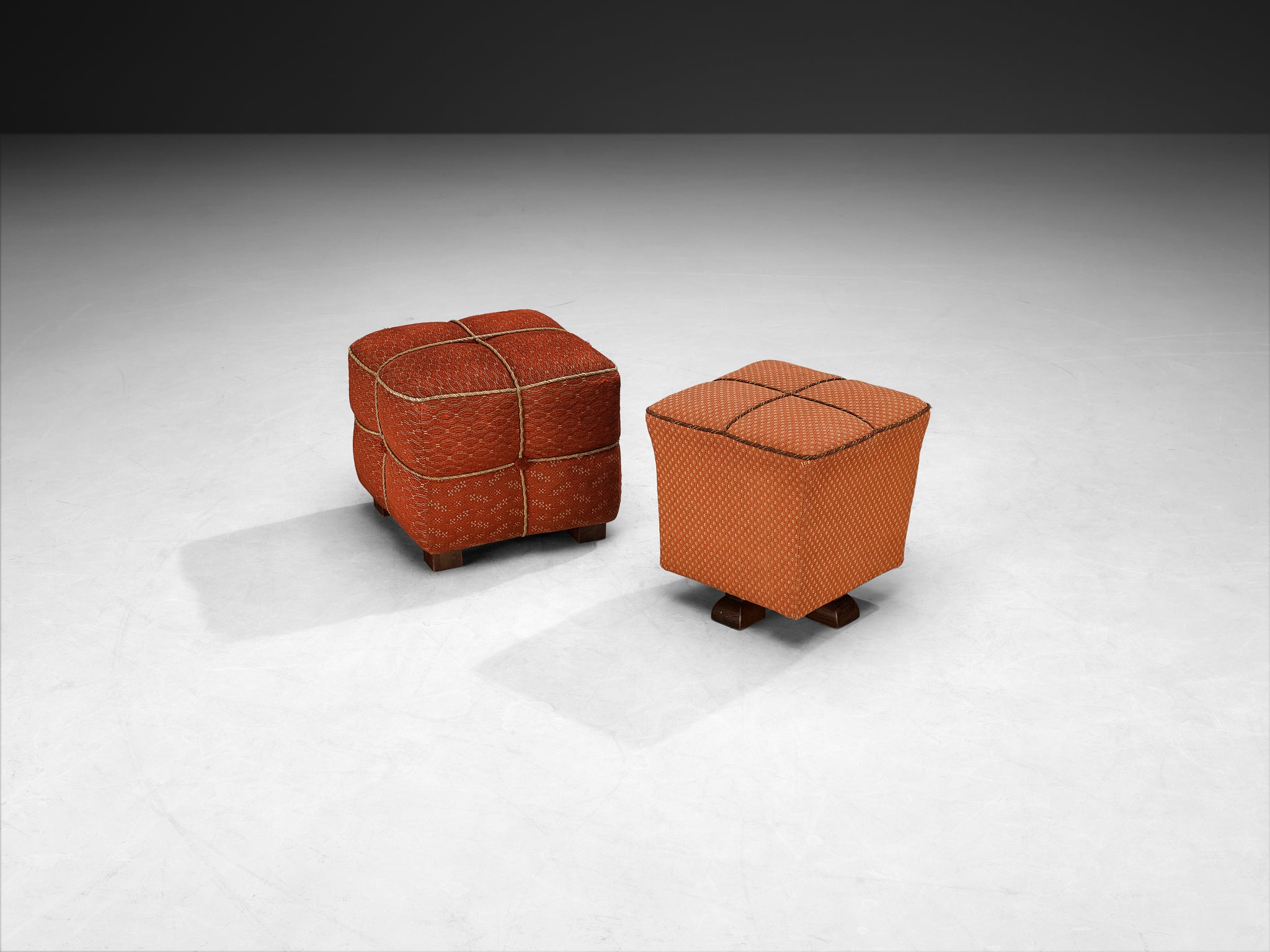 Jindrich Halabala Stools in Decorative Upholstery Seating Morentz