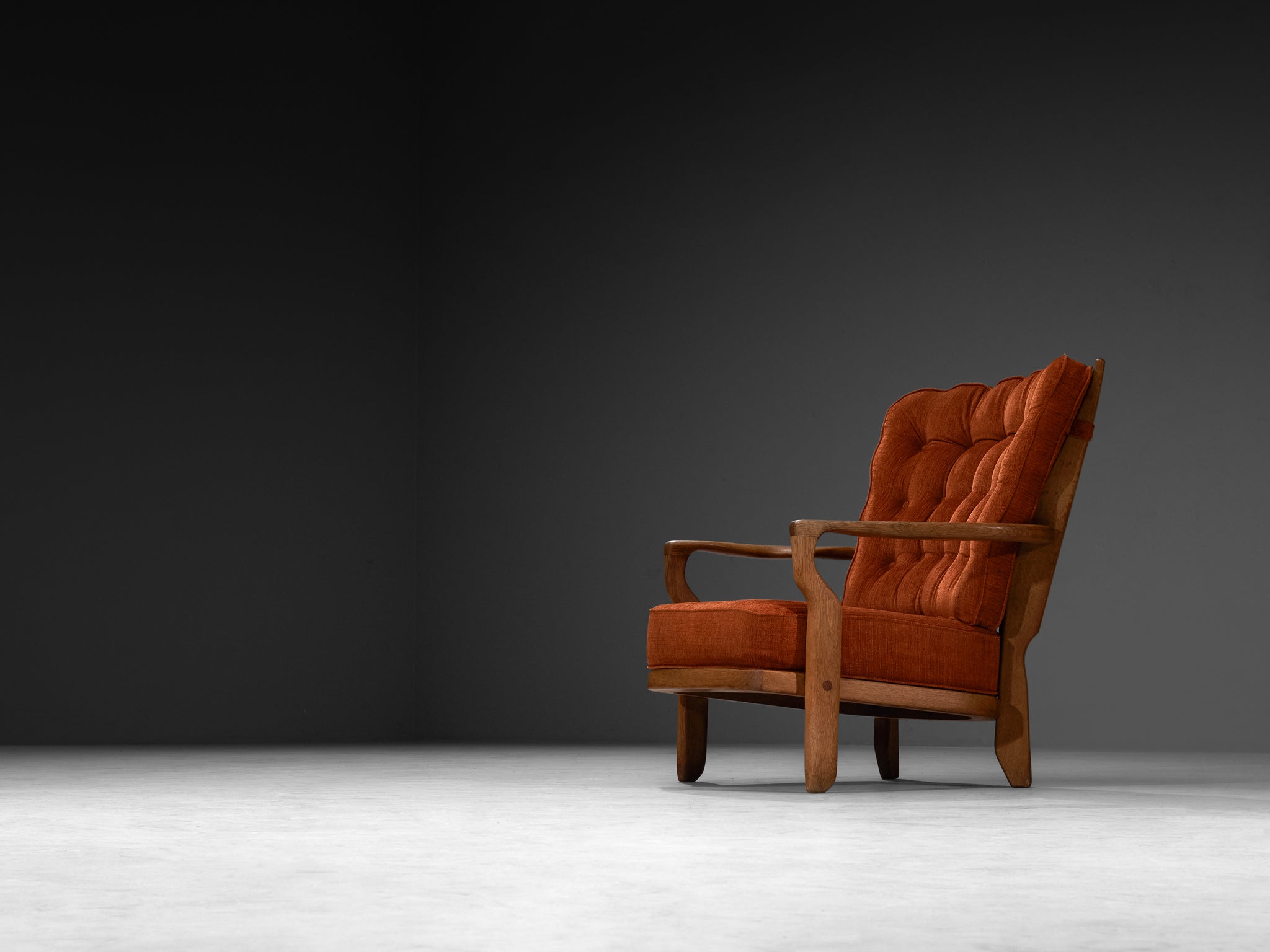 Guillerme & Chambron 'Romeo' Lounge Chair in Solid Oak Seating Morentz